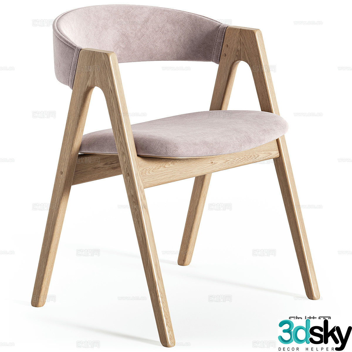 New Chinese style cloth chair dining chair 3D model