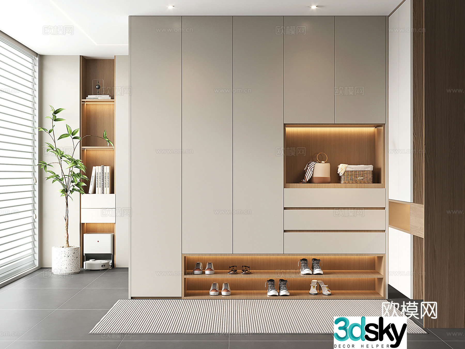 Modern shoe cabinet entrance shoe cabinet partition shoe cabinet entrance shoe cabinet corner shoe cabinet 3D model