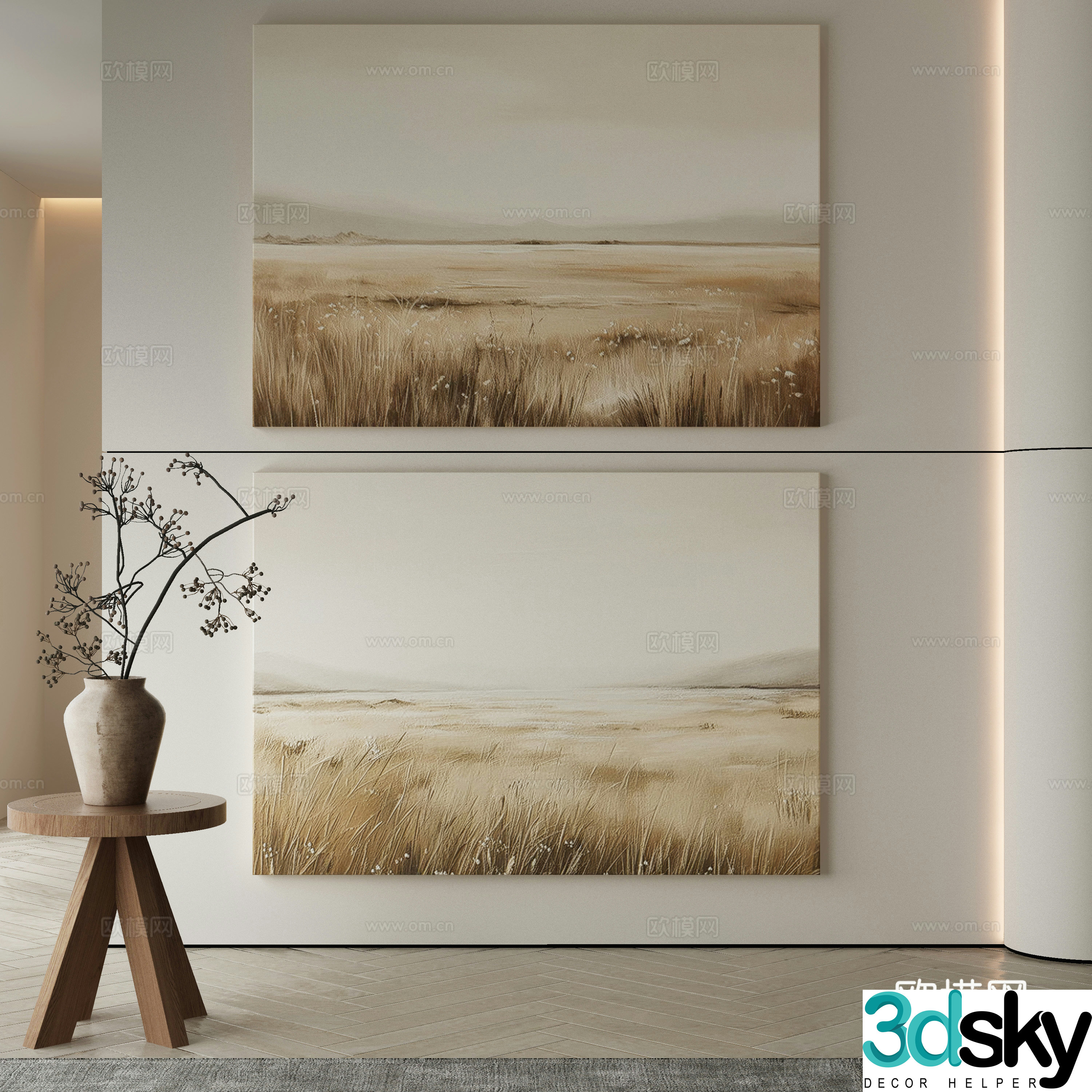 Modern Wasabi Hanging Painting Oil Painting 3D Model