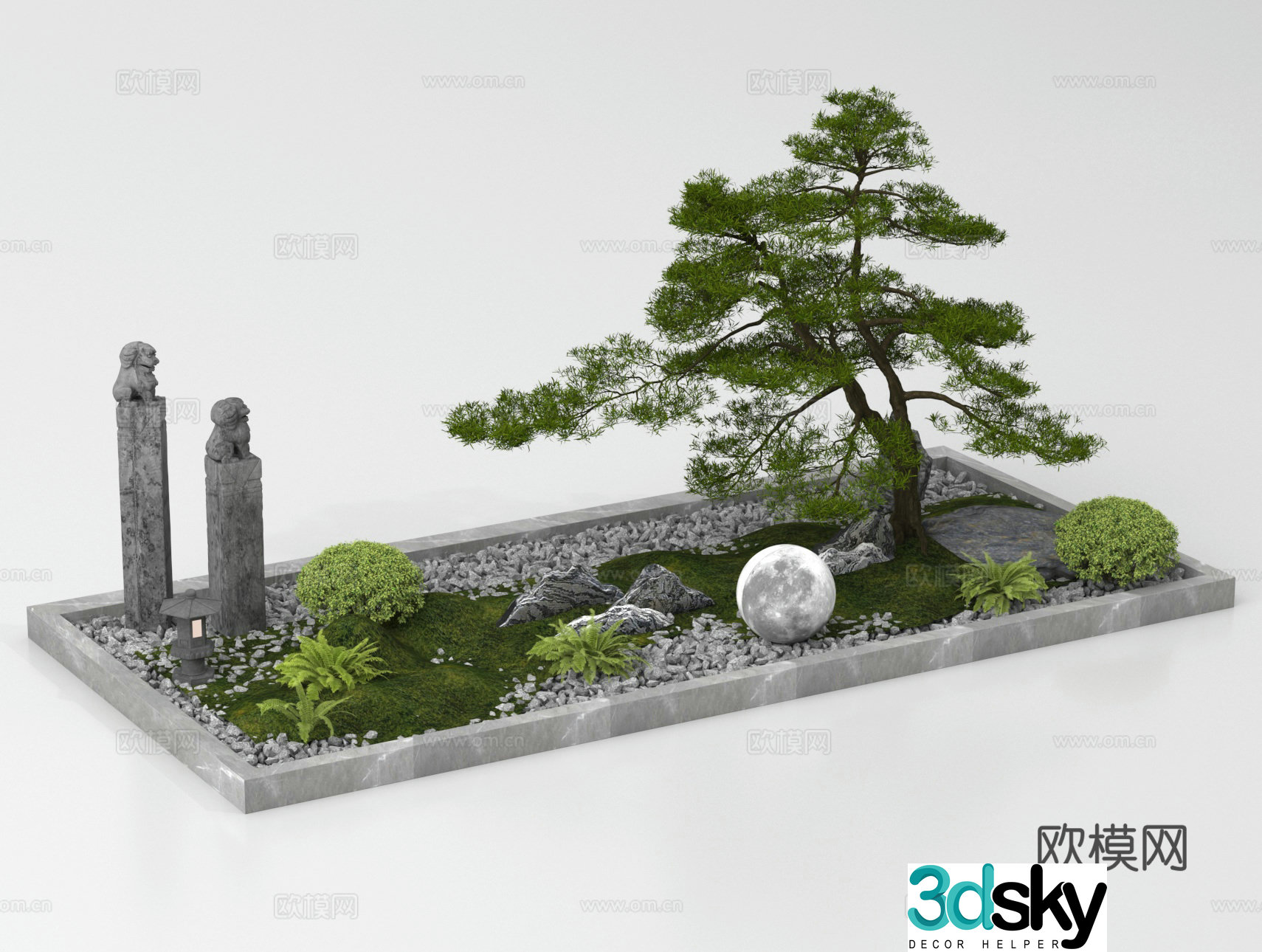 Plant landscaping pine tree landscaping garden sketch landscape sketch 3D model