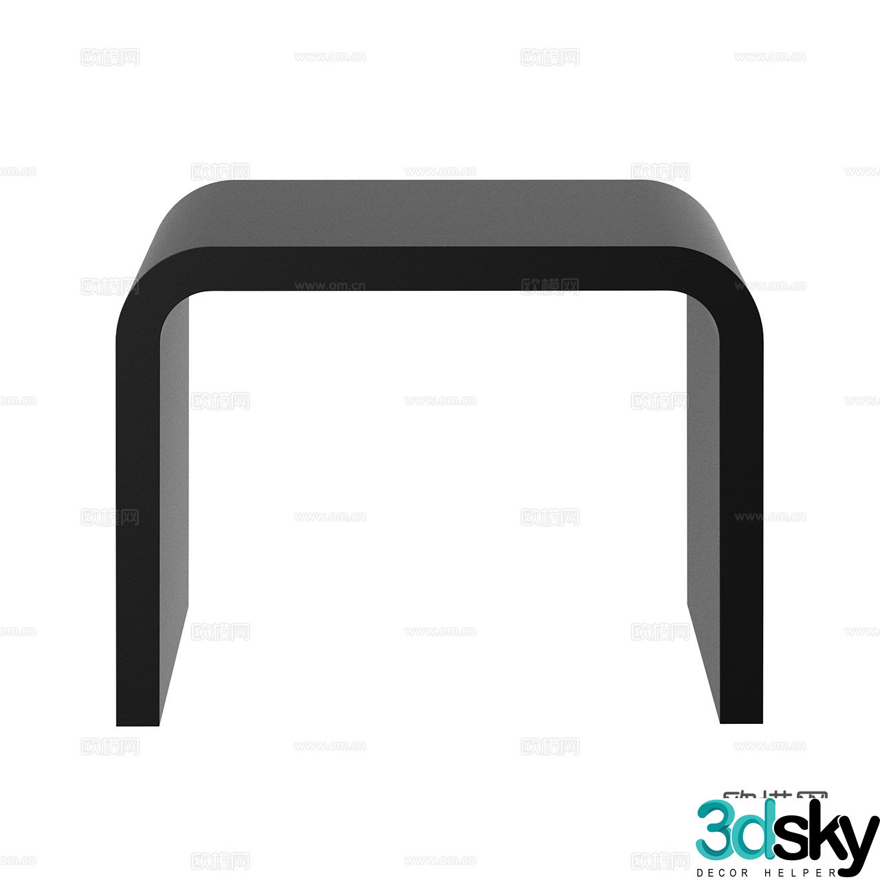 Decor Minimalist stool Black stone stool Shower stool Shoe change stool Small stool 3d model