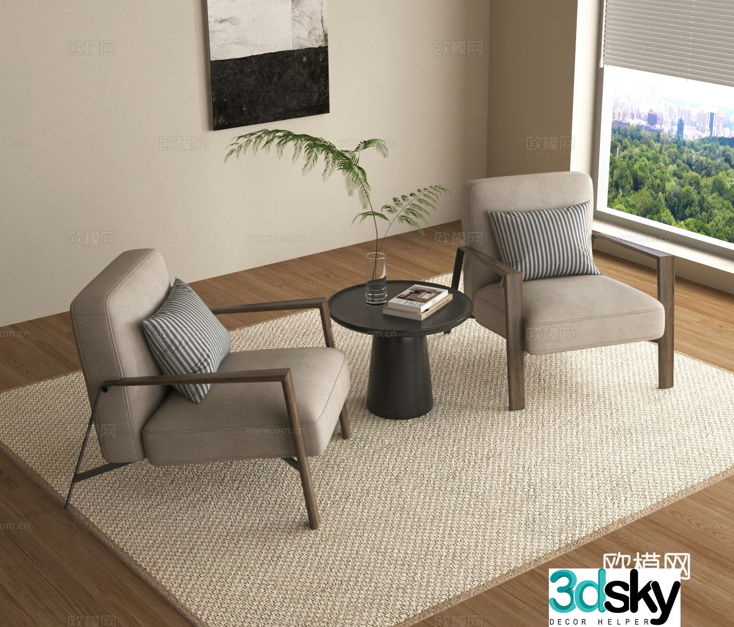 Leisure chair sofa chair round flower flower art 3d model