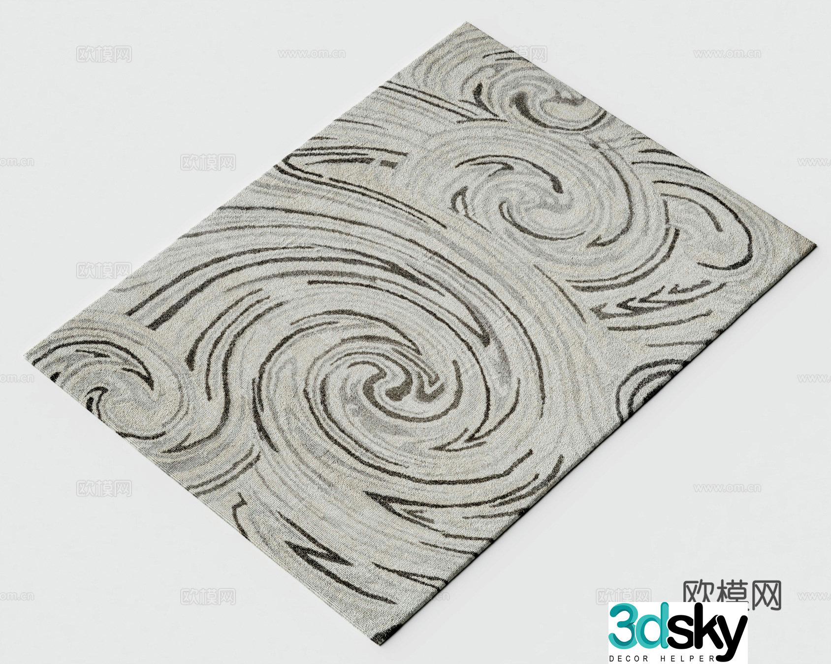 New Chinese carpet Fabric carpet Rectangular carpet Living room carpet Pattern carpet 3D model