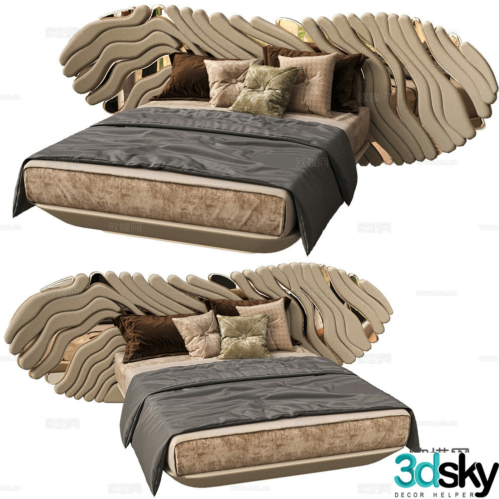 Double bed 3d model