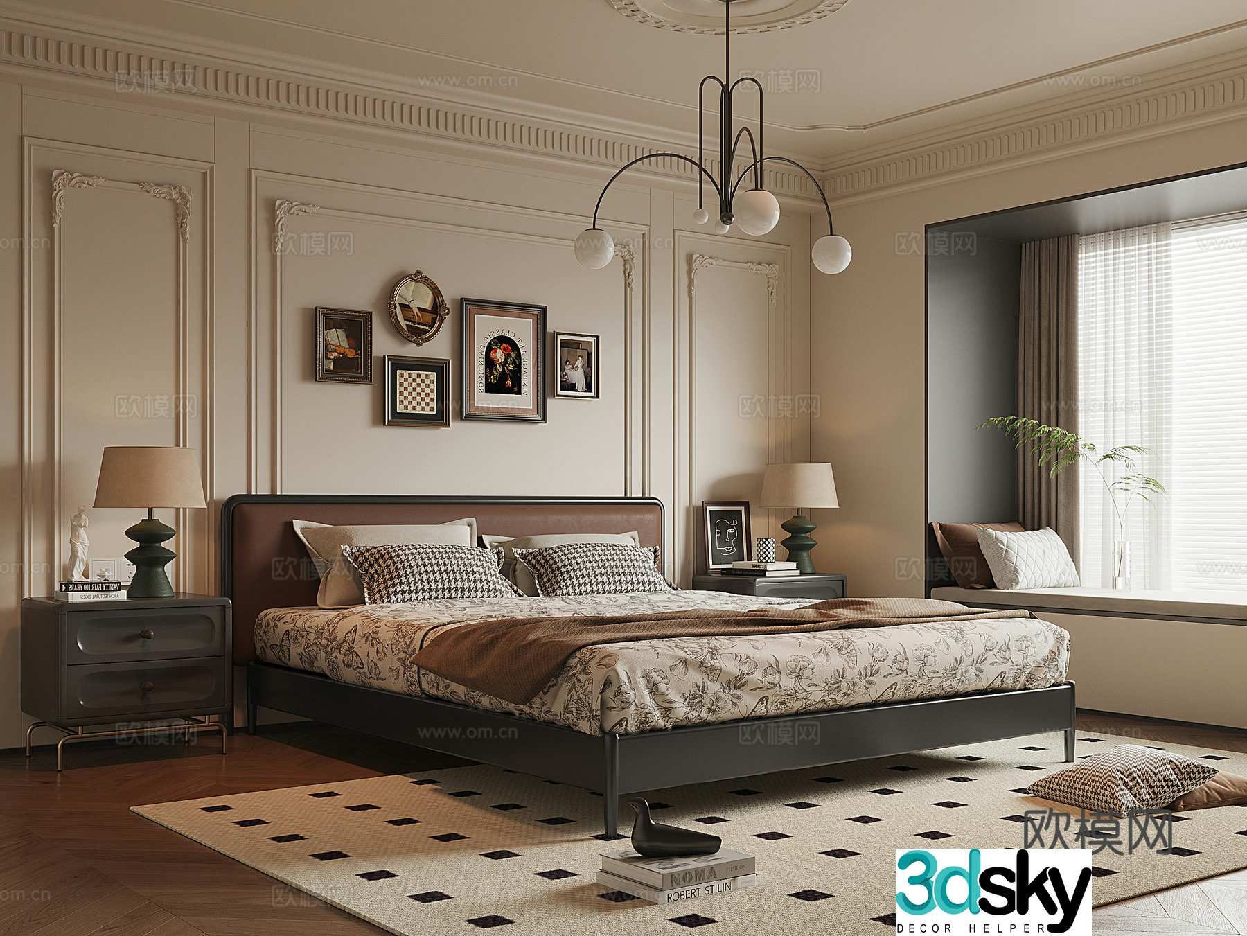 French medieval style home bedroom 3D model