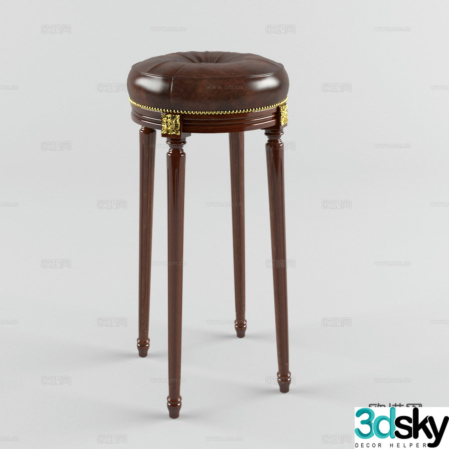 Bar stool American bar stool 3D model