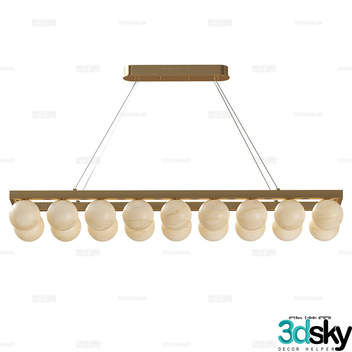 Modern light luxury decorative chandeliers 3d model