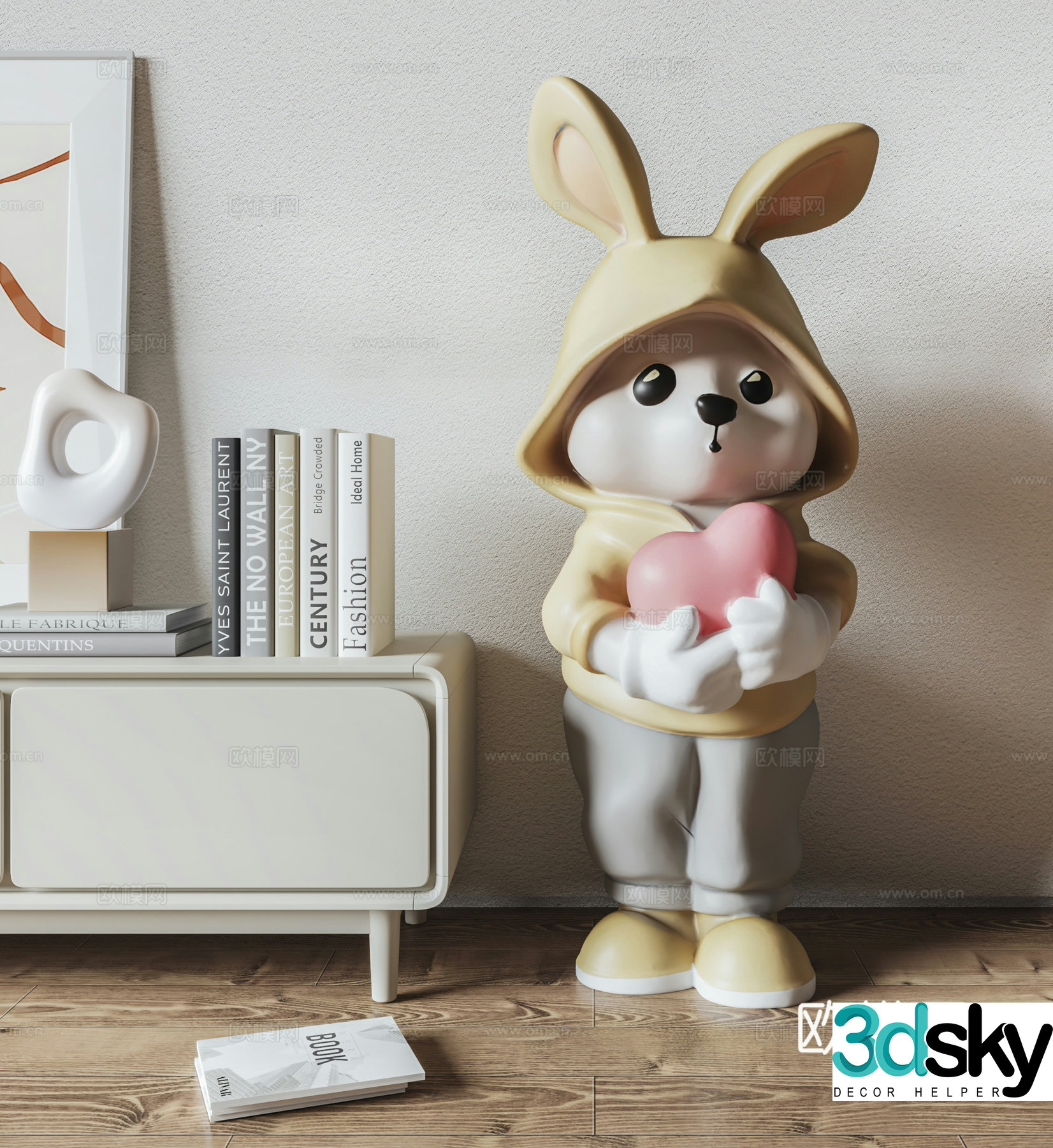 Modern cream floor-standing ornament 3d model