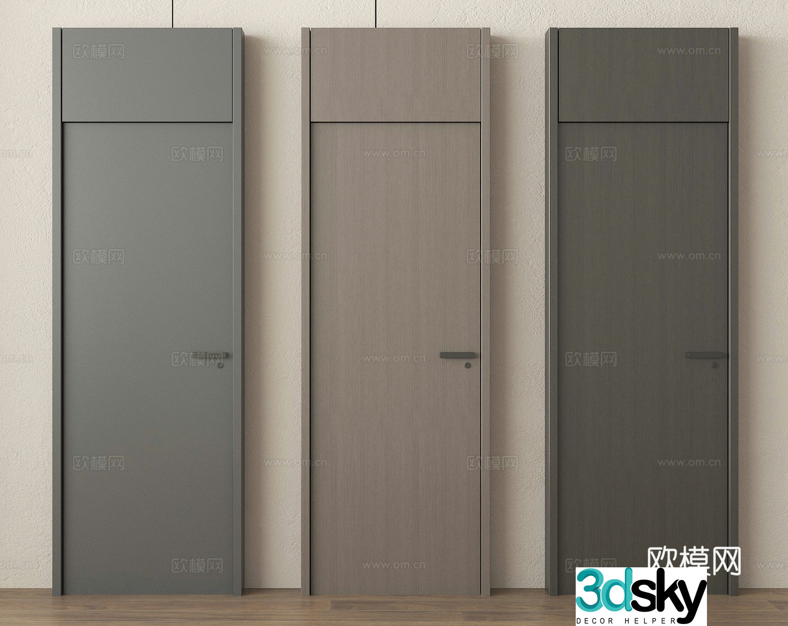Open ceiling door Single door Room door Bedroom door 3D model