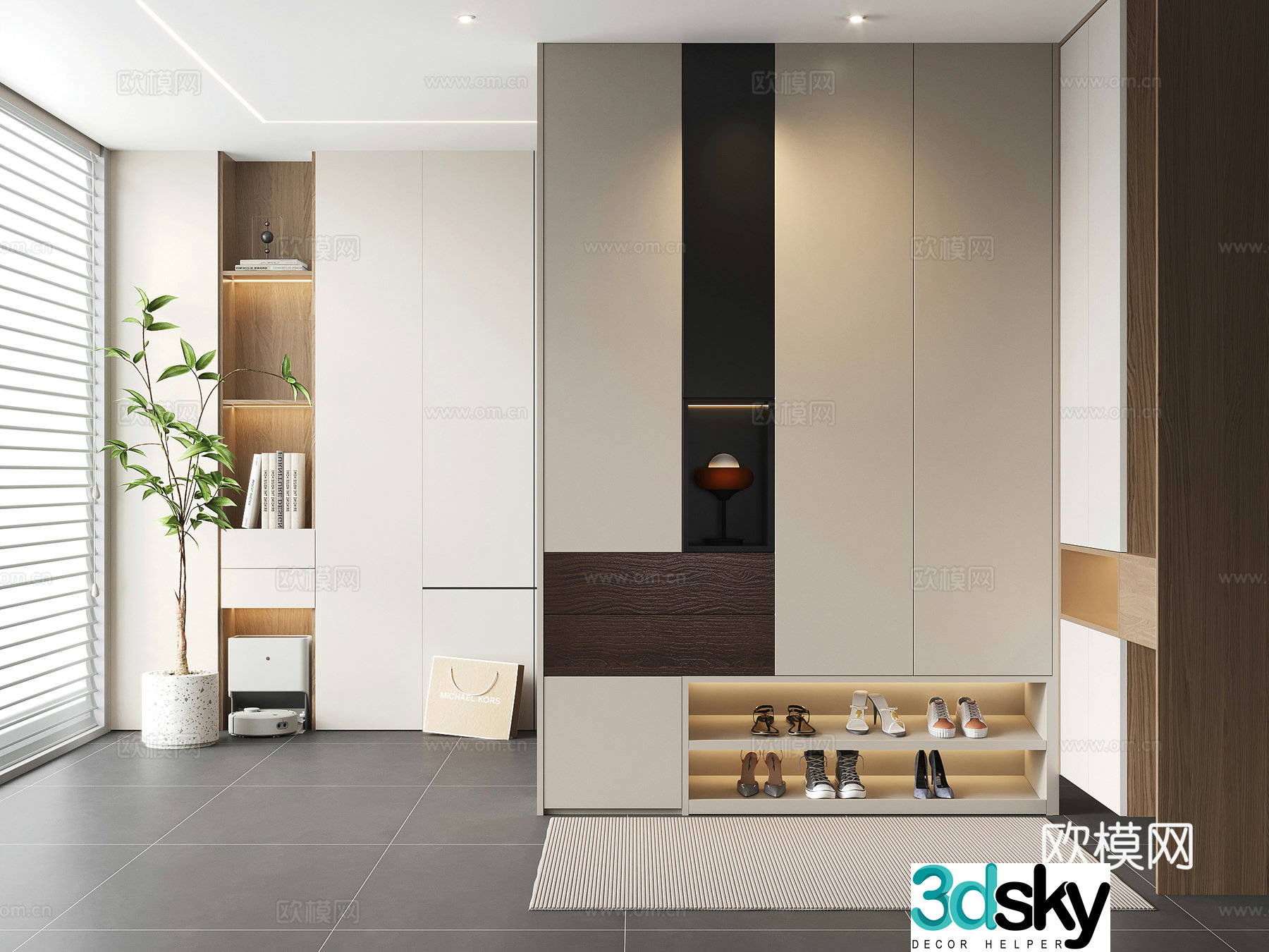Modern shoe cabinet door-entry shoe cabinet partition shoe cabinet entrance shoe cabinet 3D model