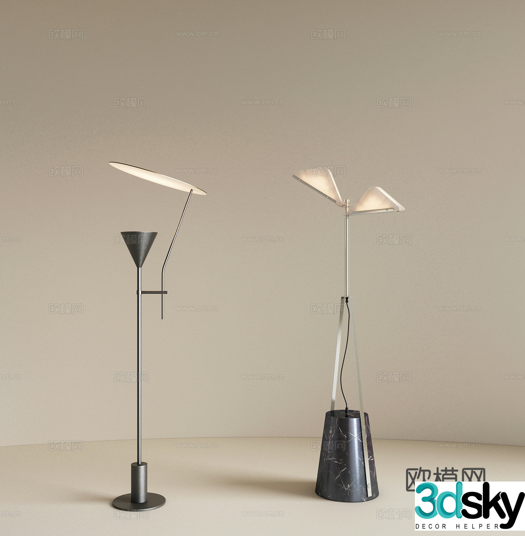 Modern metal floor lamp Living room floor lamp Study room floor lamp Bedroom floor lamp 3D model