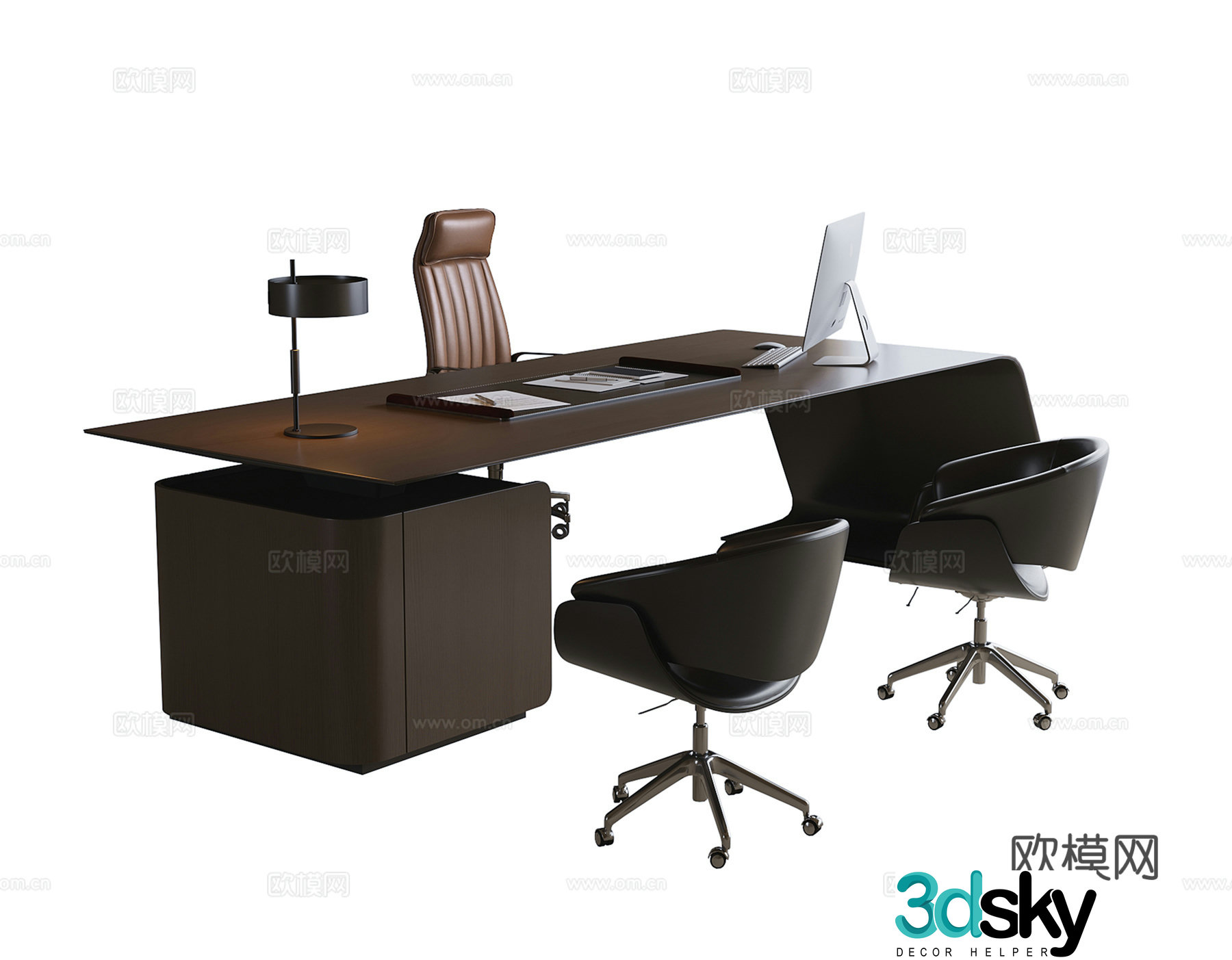 Modern boss office desk chair office chair table desk chair 3d model