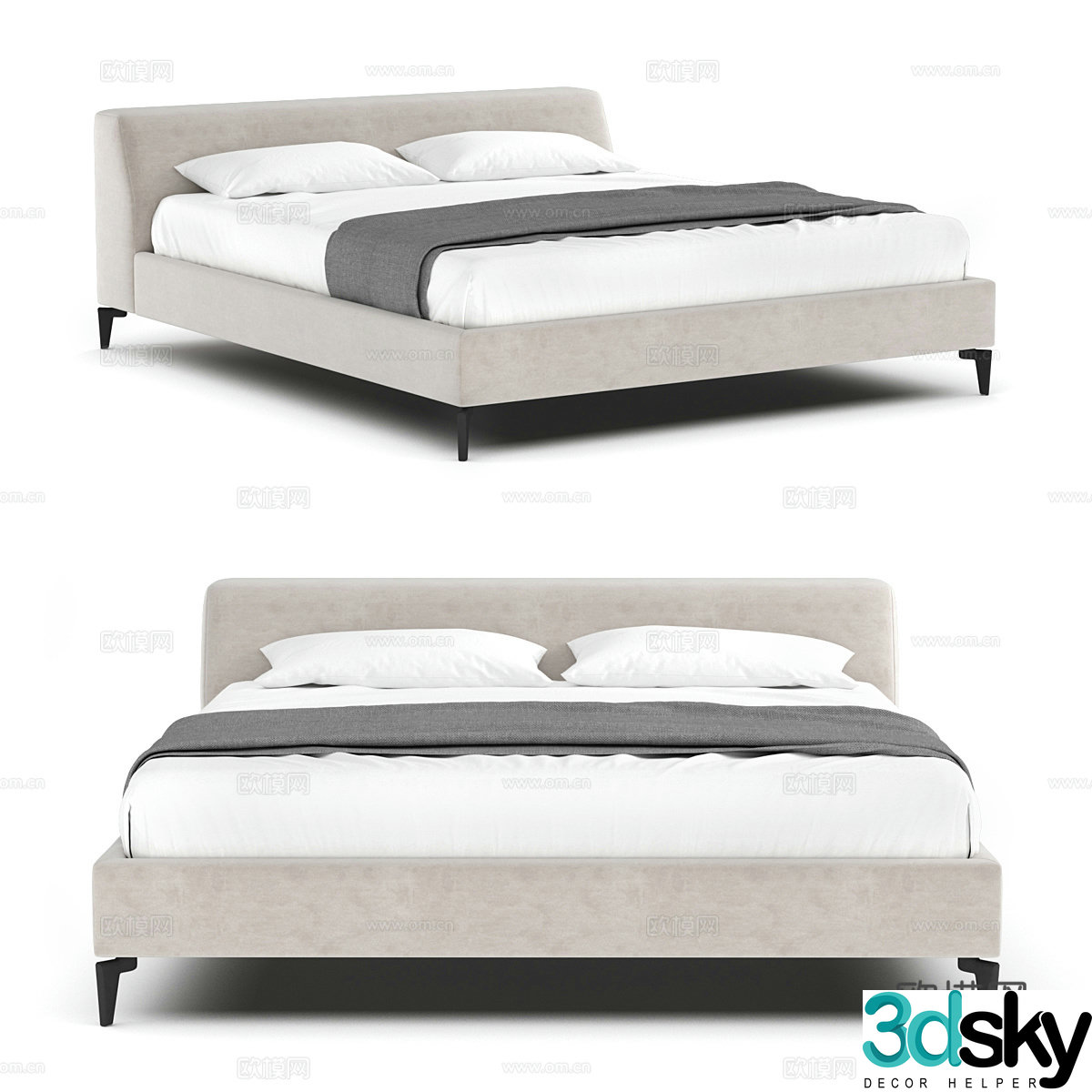 Double bed 3d model