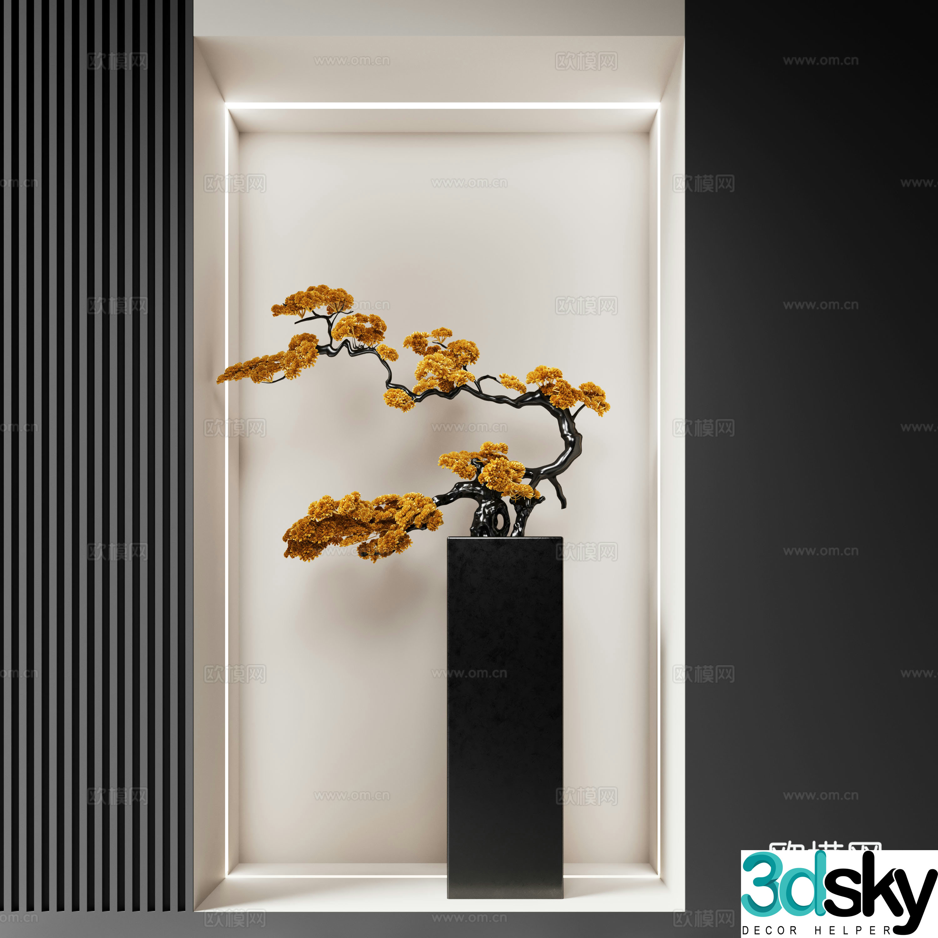 New Chinese-style sculpture installation handicraft floor ornaments metal sculpture 3D model
