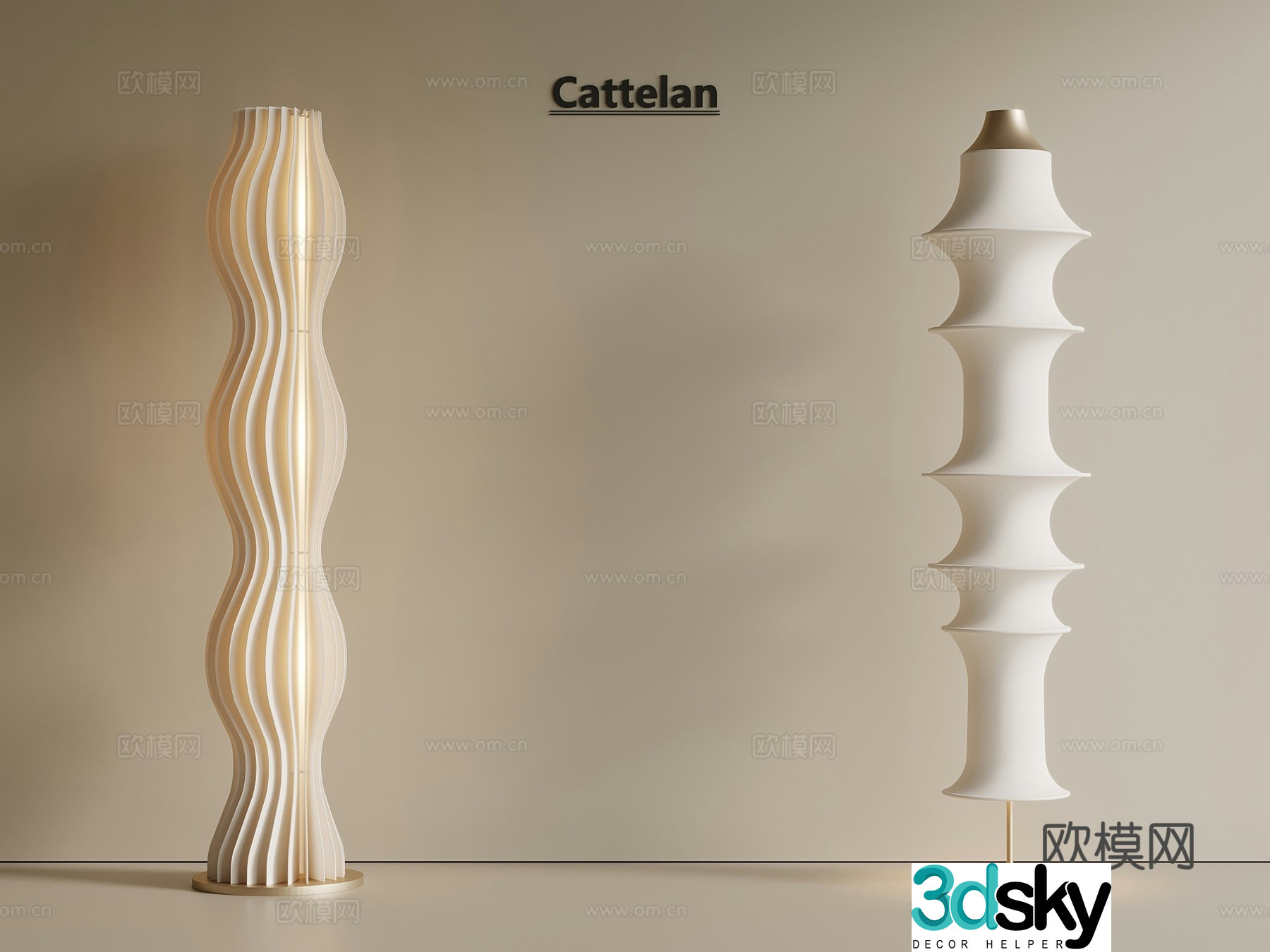 Wasabi Light Luxury Floor Lamp Ambient Lamp Sunset Lamp 3D Model