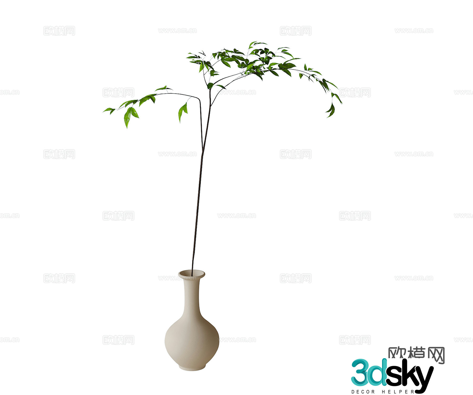 Modern vase flower art flower arrangement meeting plant ornaments 3d model
