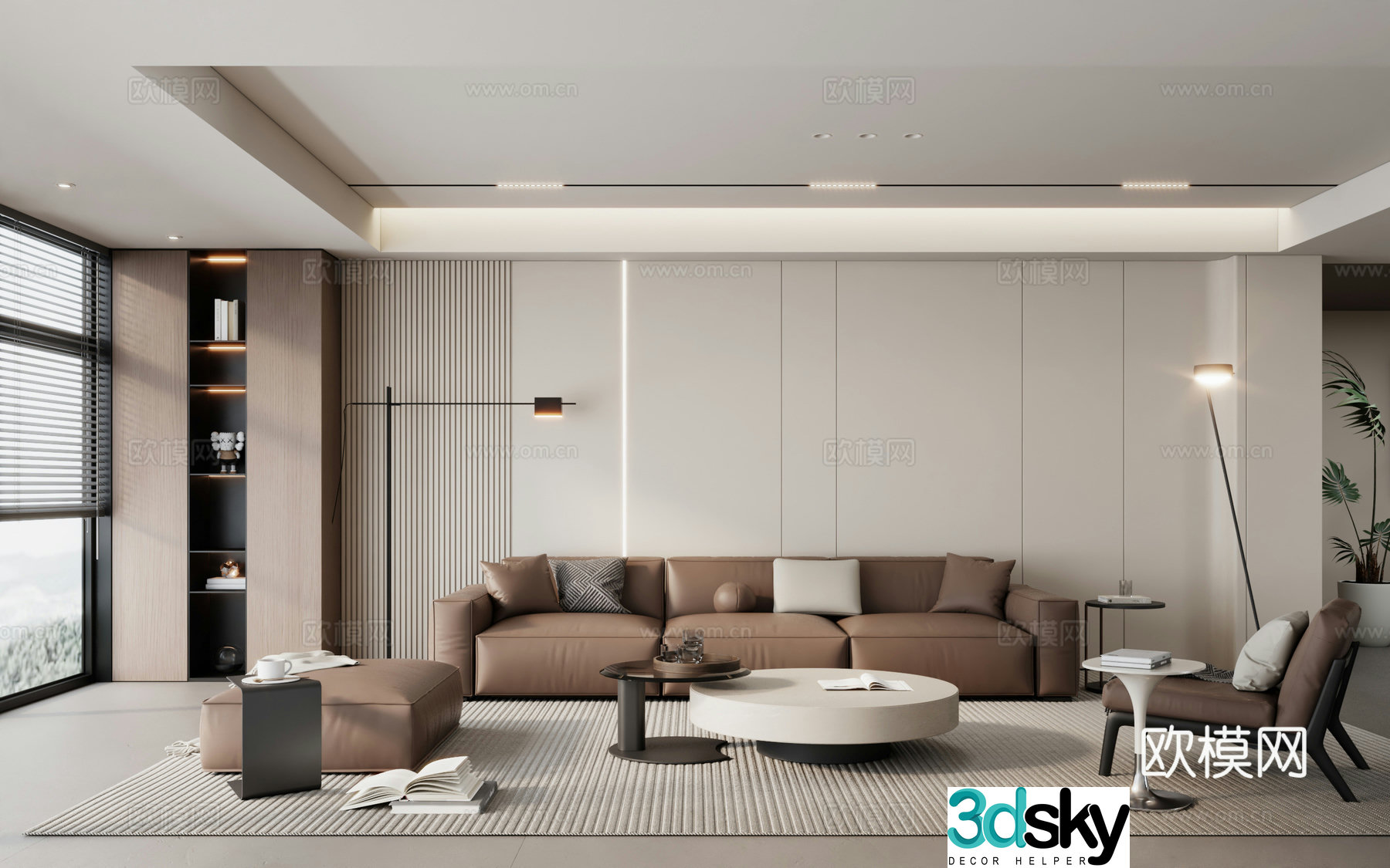 Modern living room sofa combination Modern living room Minimalist living room 3d model