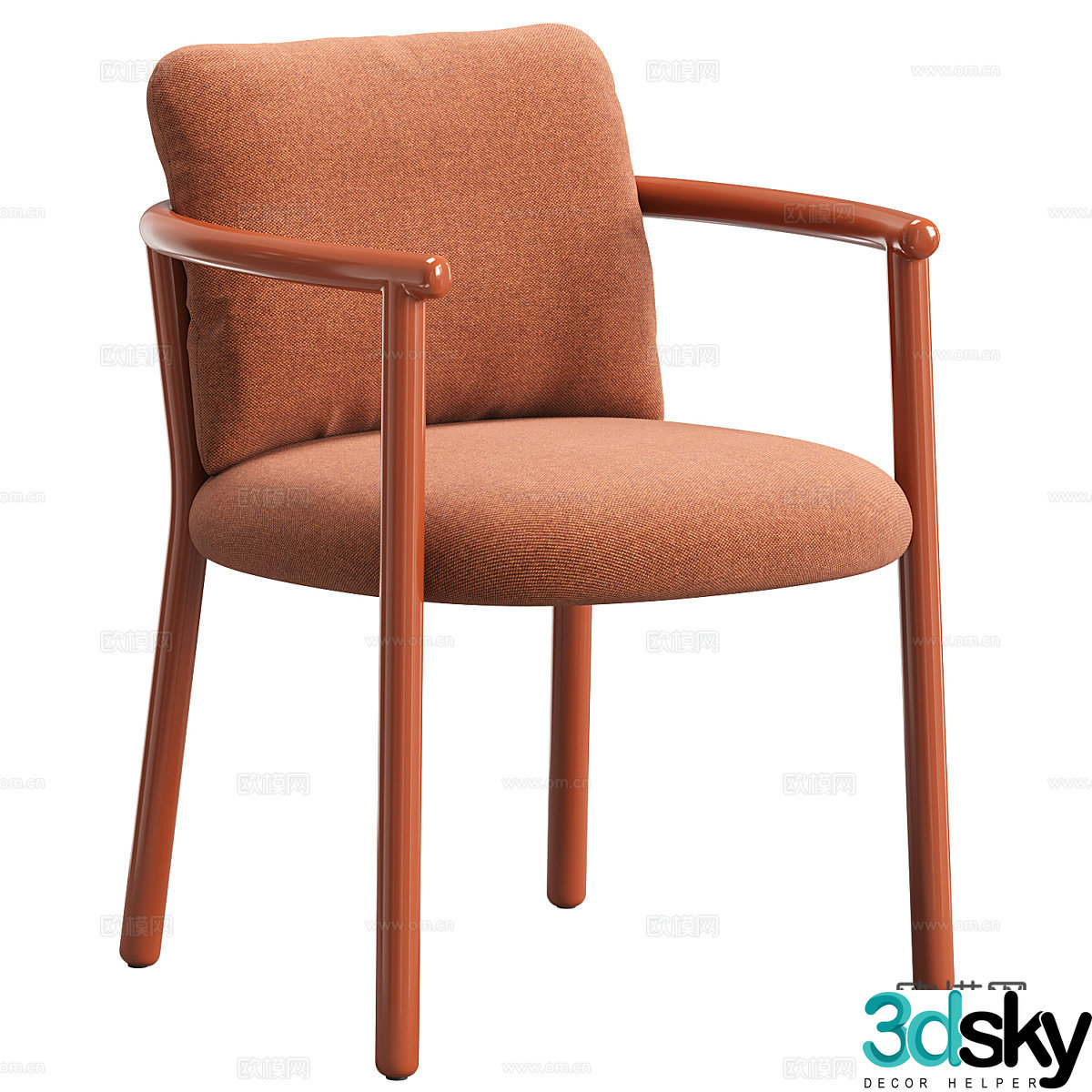 New Chinese style fabric wooden chair 3D model