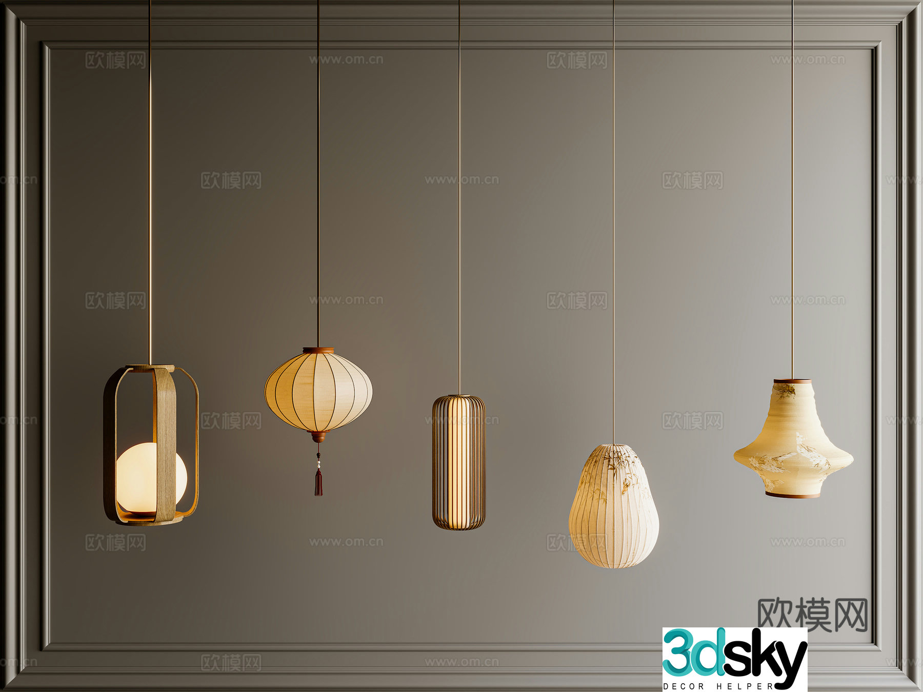 New Chinese chandeliers Chinese chandeliers Middle chandeliers Lantern chandeliers Small chandeliers Bedside 3D model