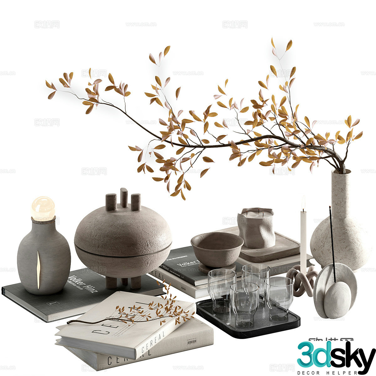 New Chinese jewelry ornament combination 3D model
