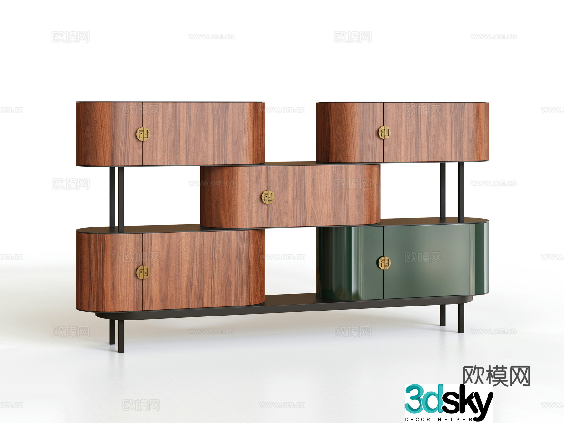 Italian light luxury sideboard wine sideboard 3D model
