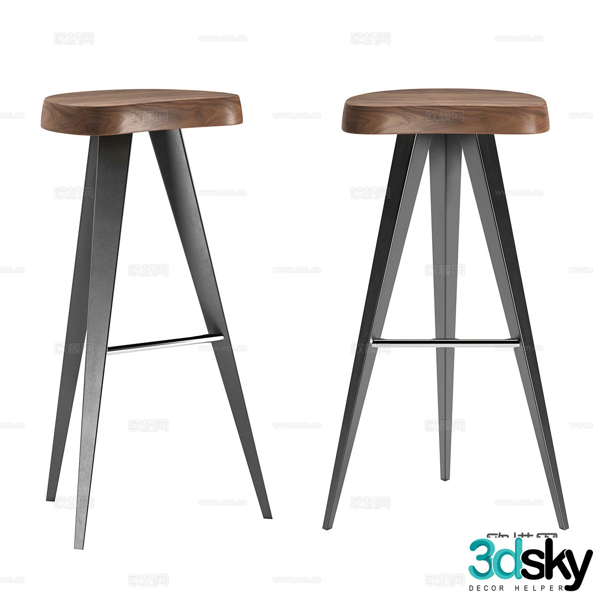 Modern Italian bar stool 3D model