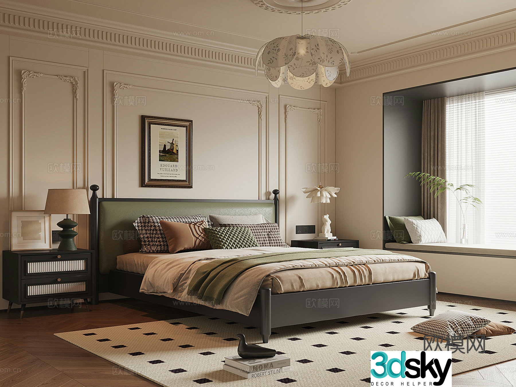 French medieval style home bedroom 3D model