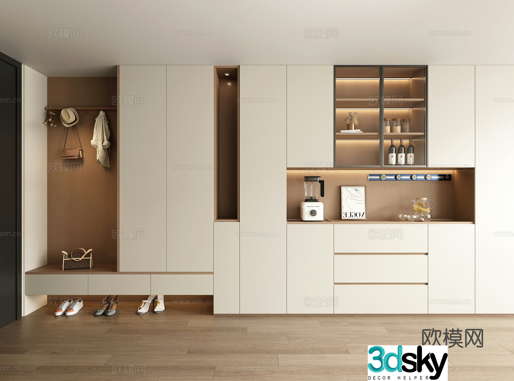 Modern shoe cabinet home entrance shoe cabinet wine cabinet shoe cabinet sideboard cabinet 3D model