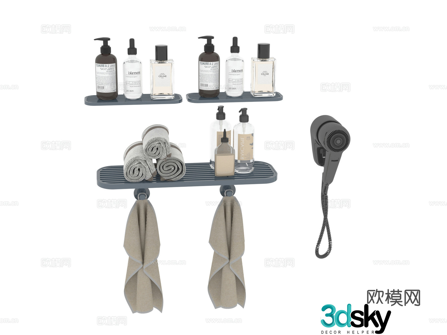 Bathroom 3D model of daily necessities