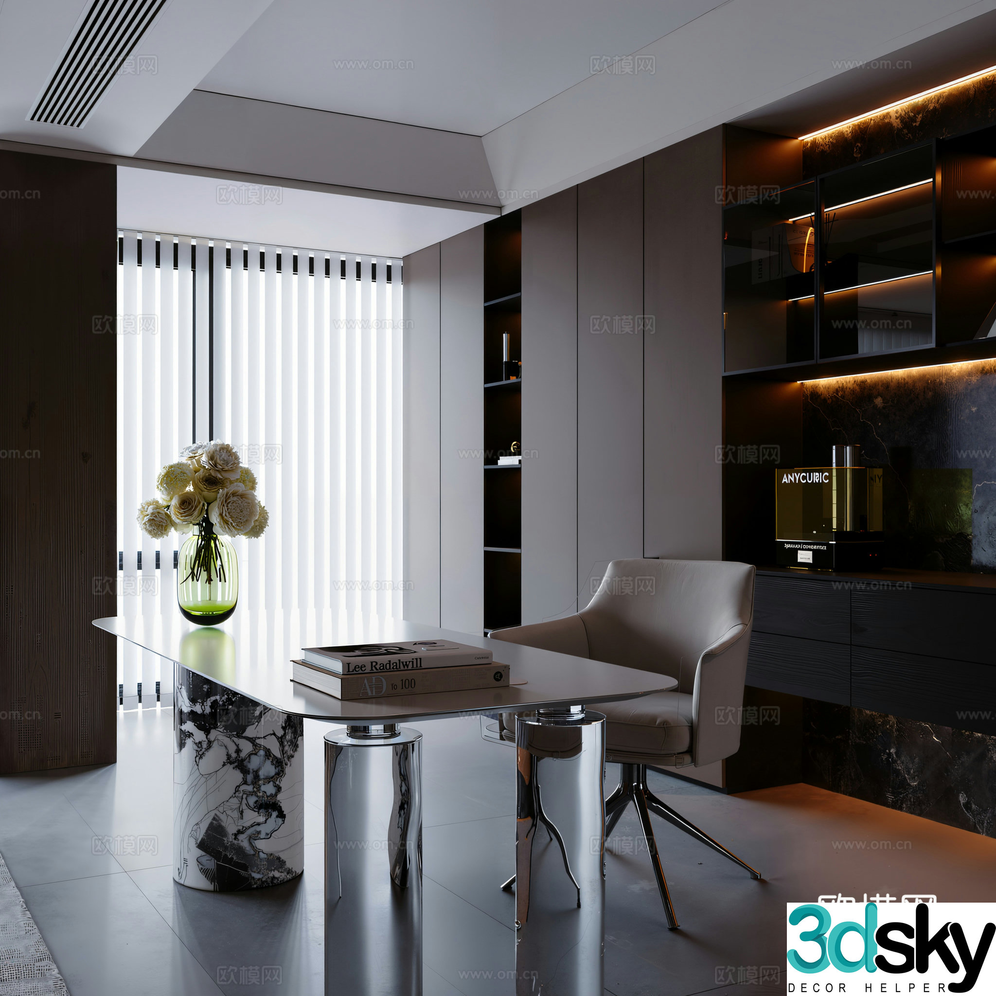 Modern study 3d model