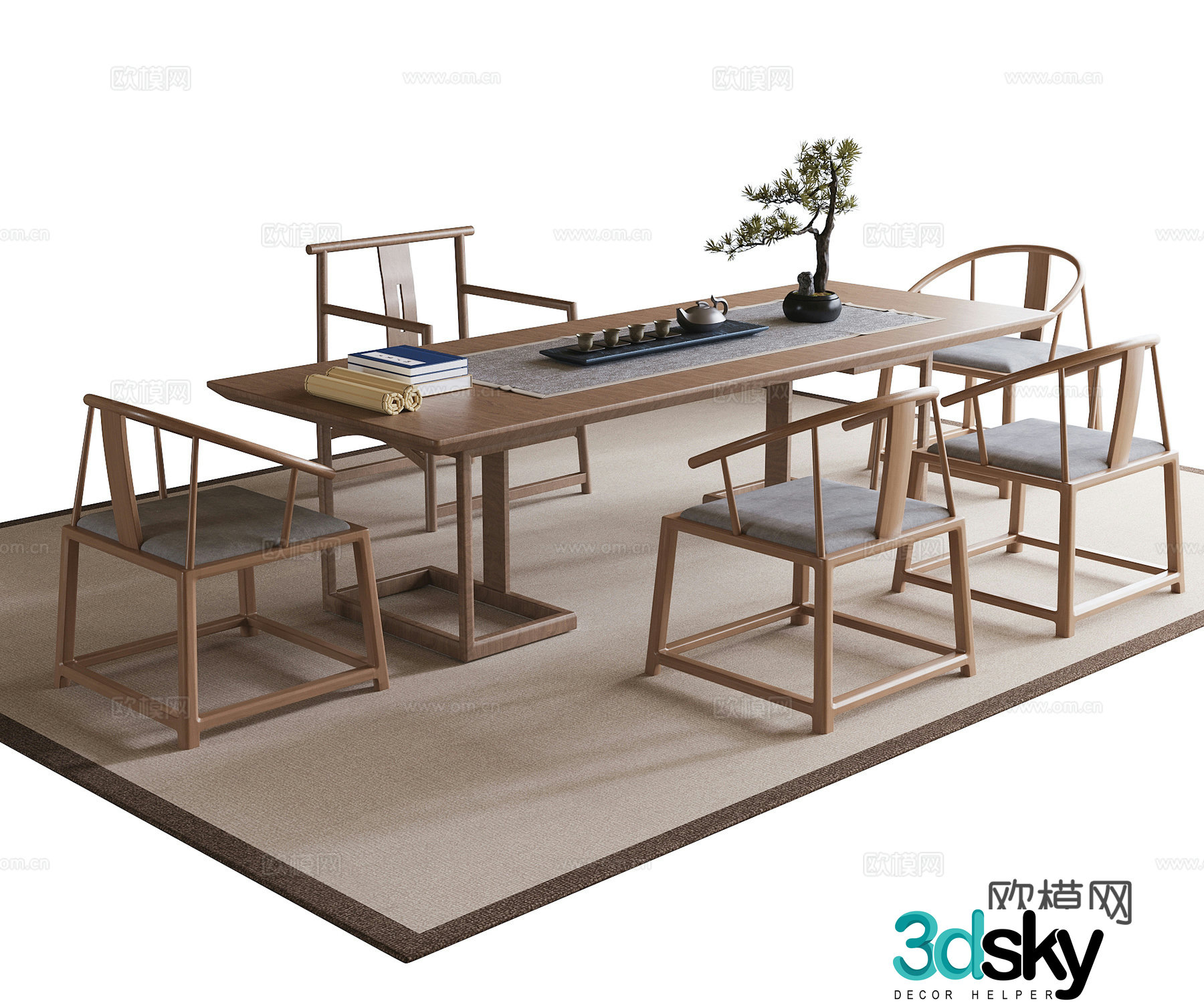 Modern tea table and chair Tea chair Tea table 3d model