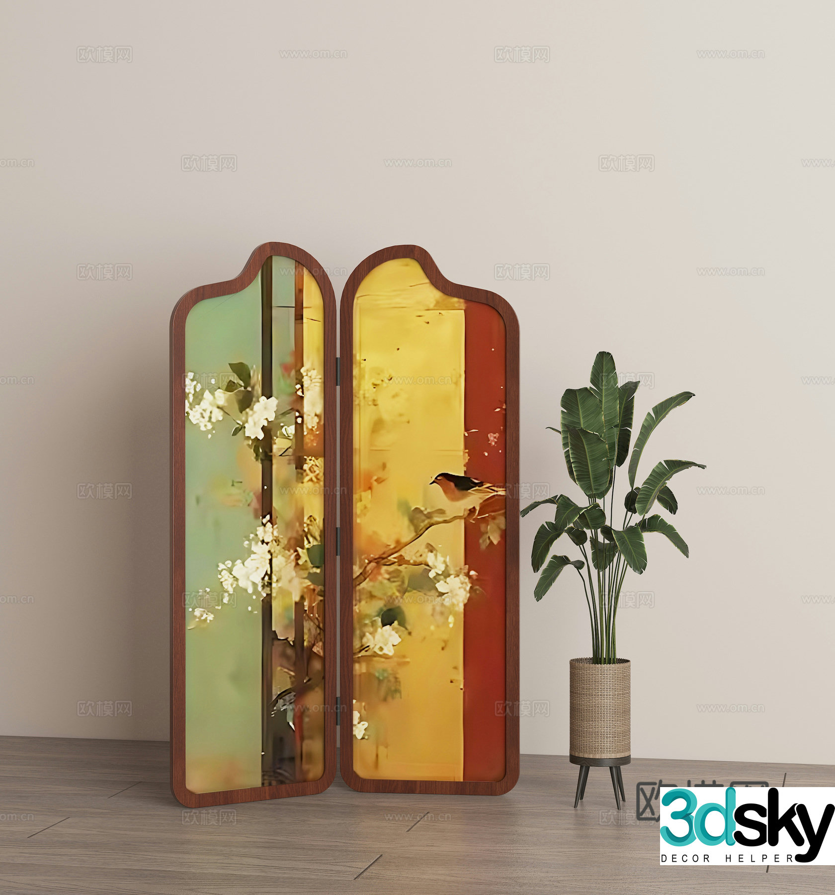 French retro screen partition 3d model