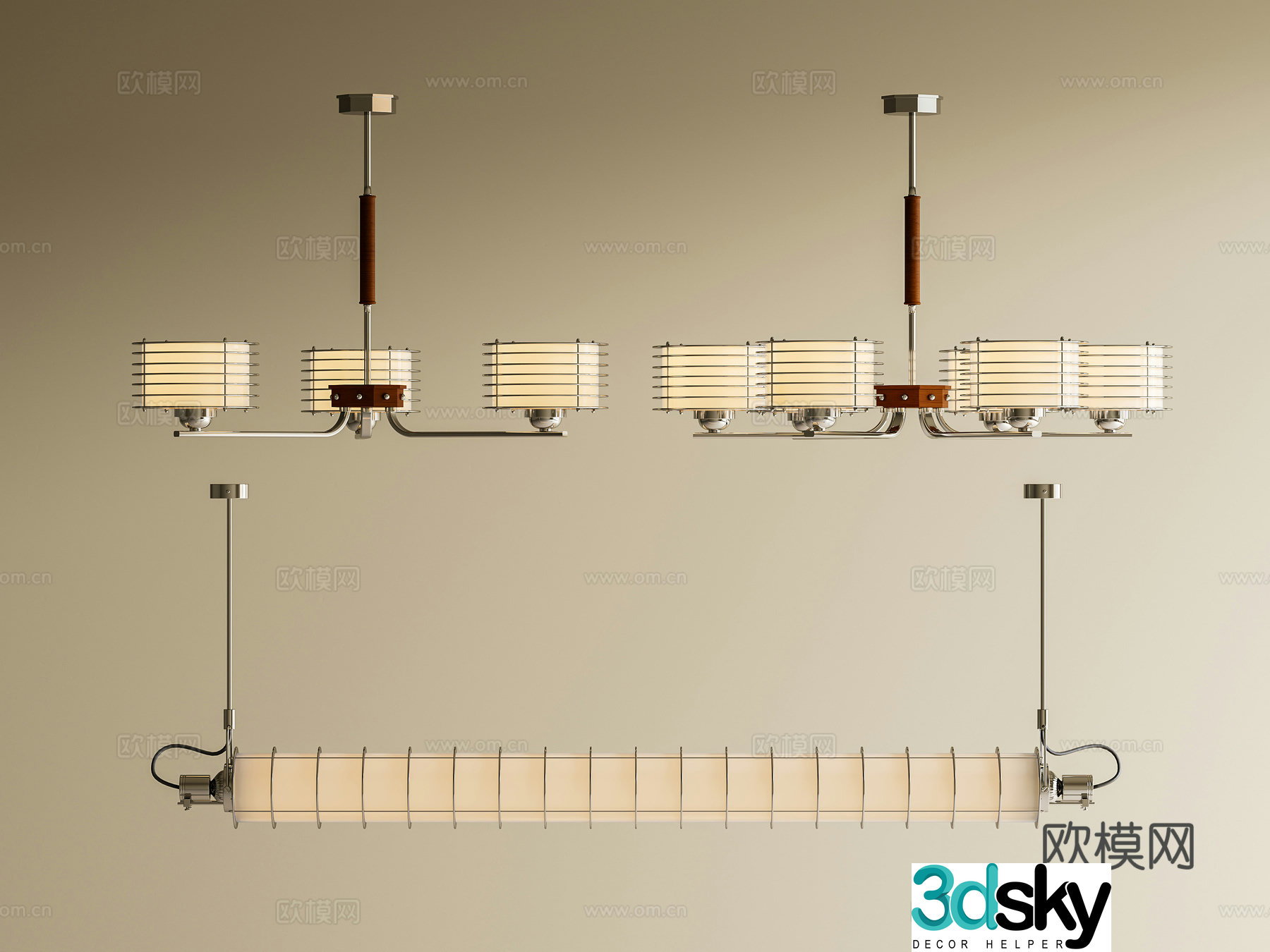 Medium simple lamp combination Modern simple chandeliers Medium simple chandeliers Bauhaus chandeliers Metal chandeliers 3D model