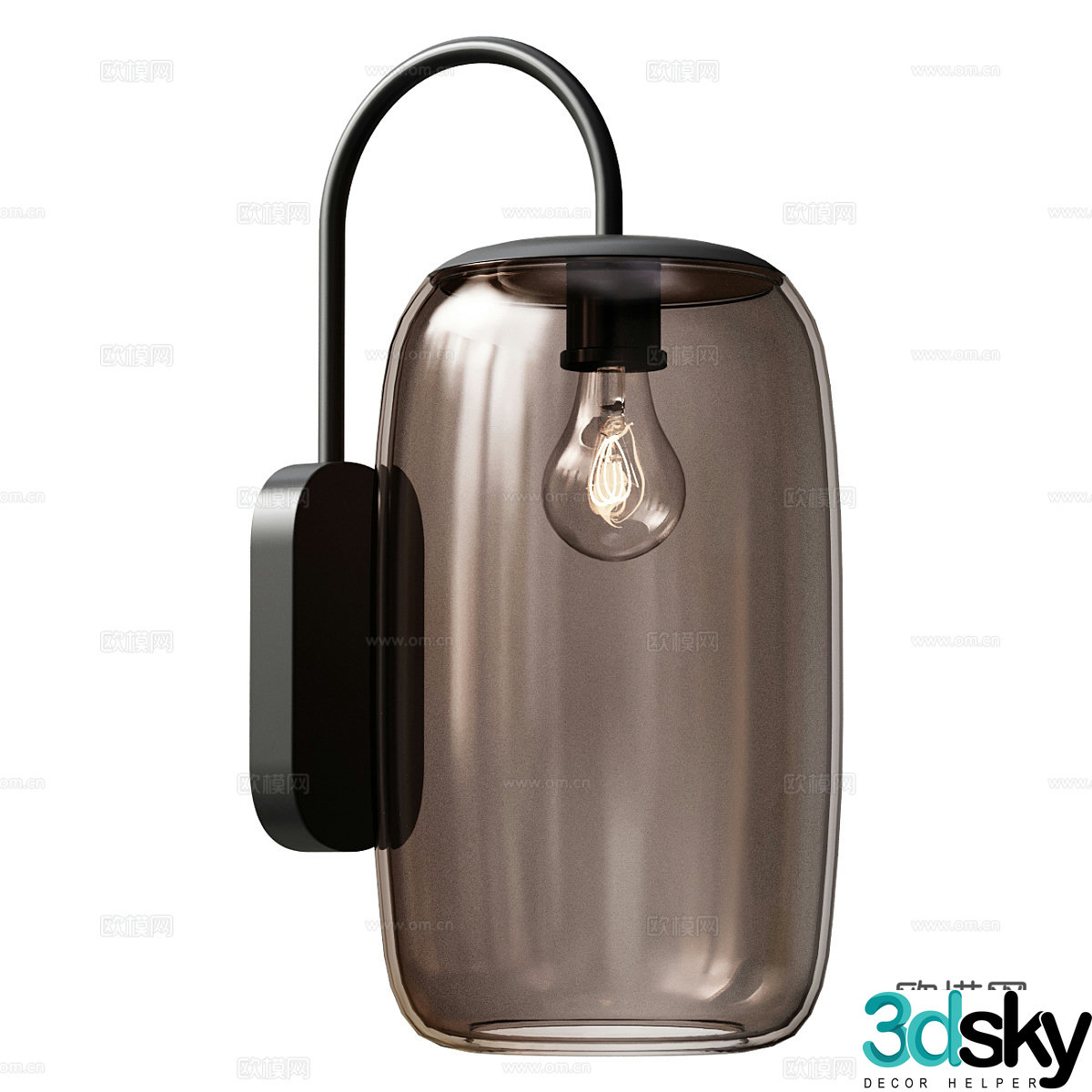 Modern light luxury minimalist glass wall lamp 3D model