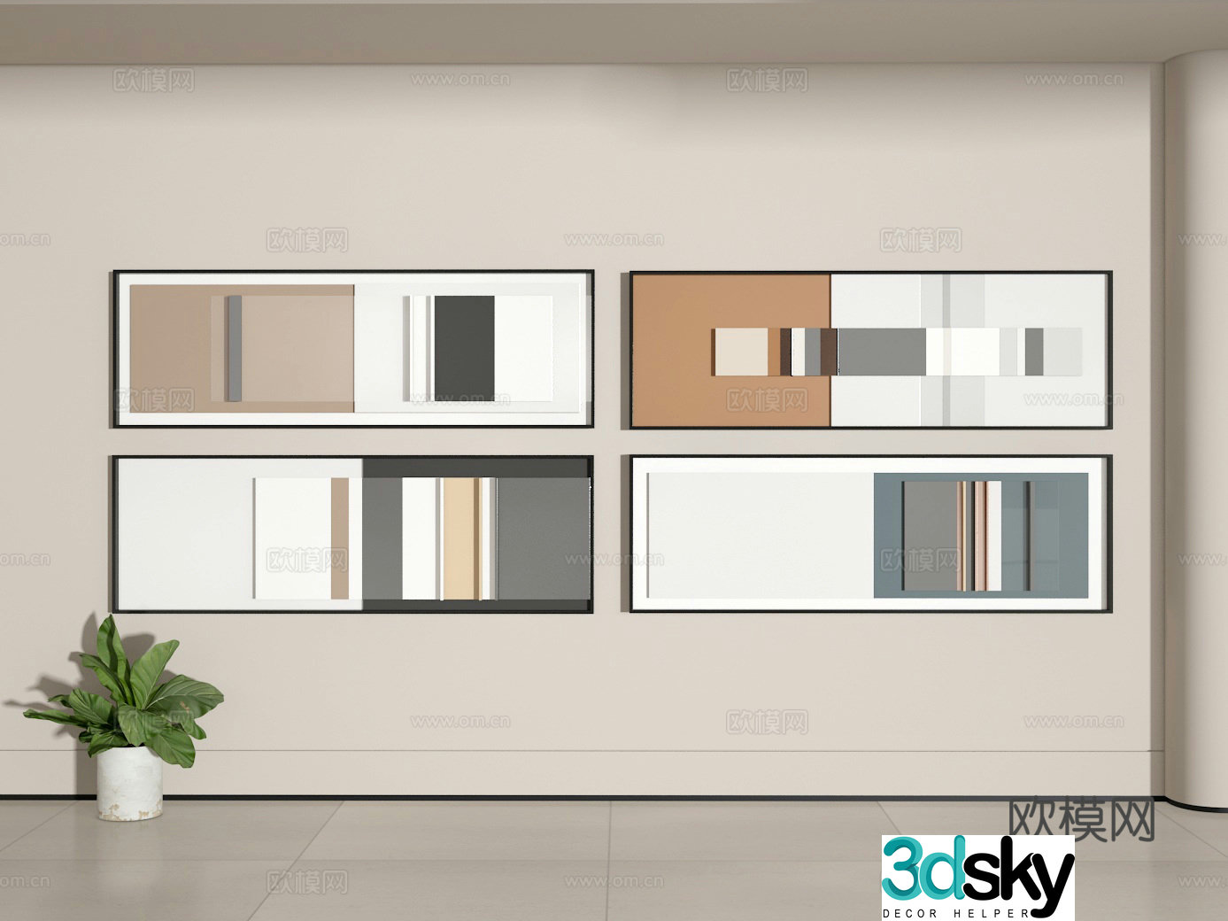 3D model of hanging painting