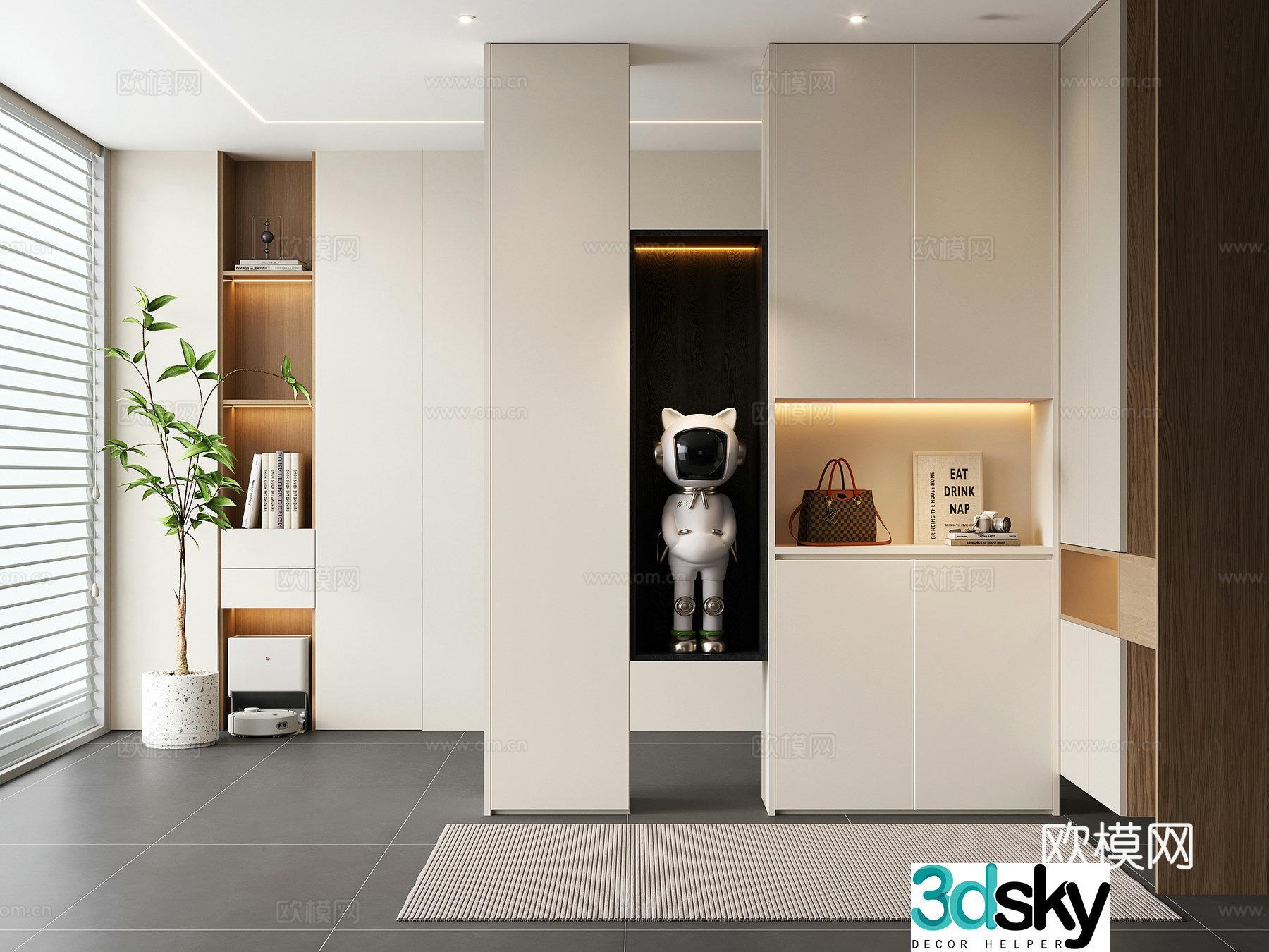Modern porch cabinet shoe cabinet partition cabinet corner cabinet decorative cabinet shoe cabinet storage cabinet 3d model