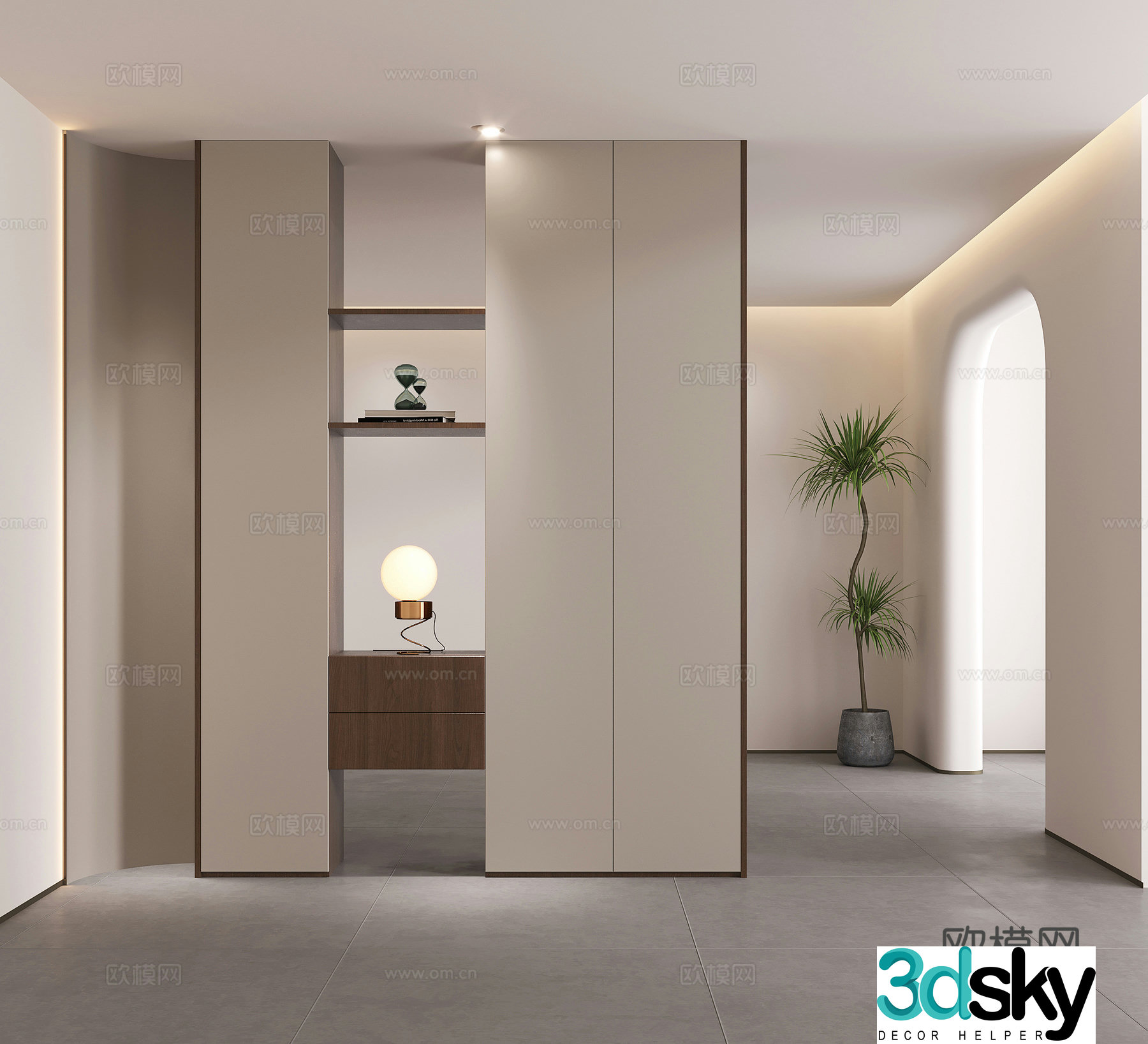 Modern porch partition shoe cabinet shoe cabinet decorative partition 3D model