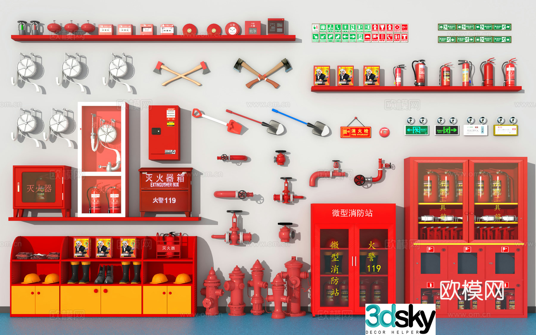 Fire facilities fire hydrant fire extinguishing equipment 3d model