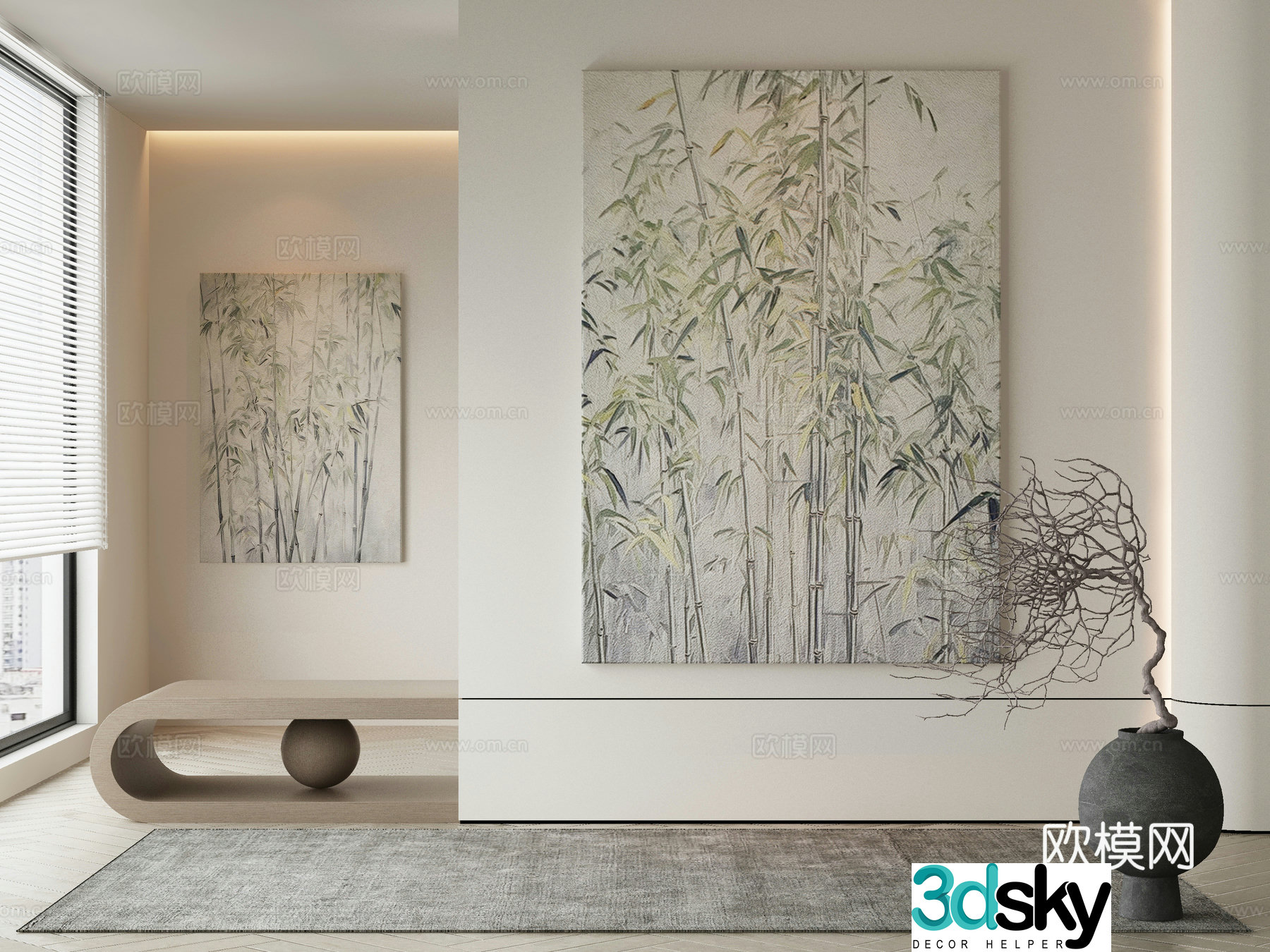Modern Wasabi Hanging Painting Oil Painting 3D Model