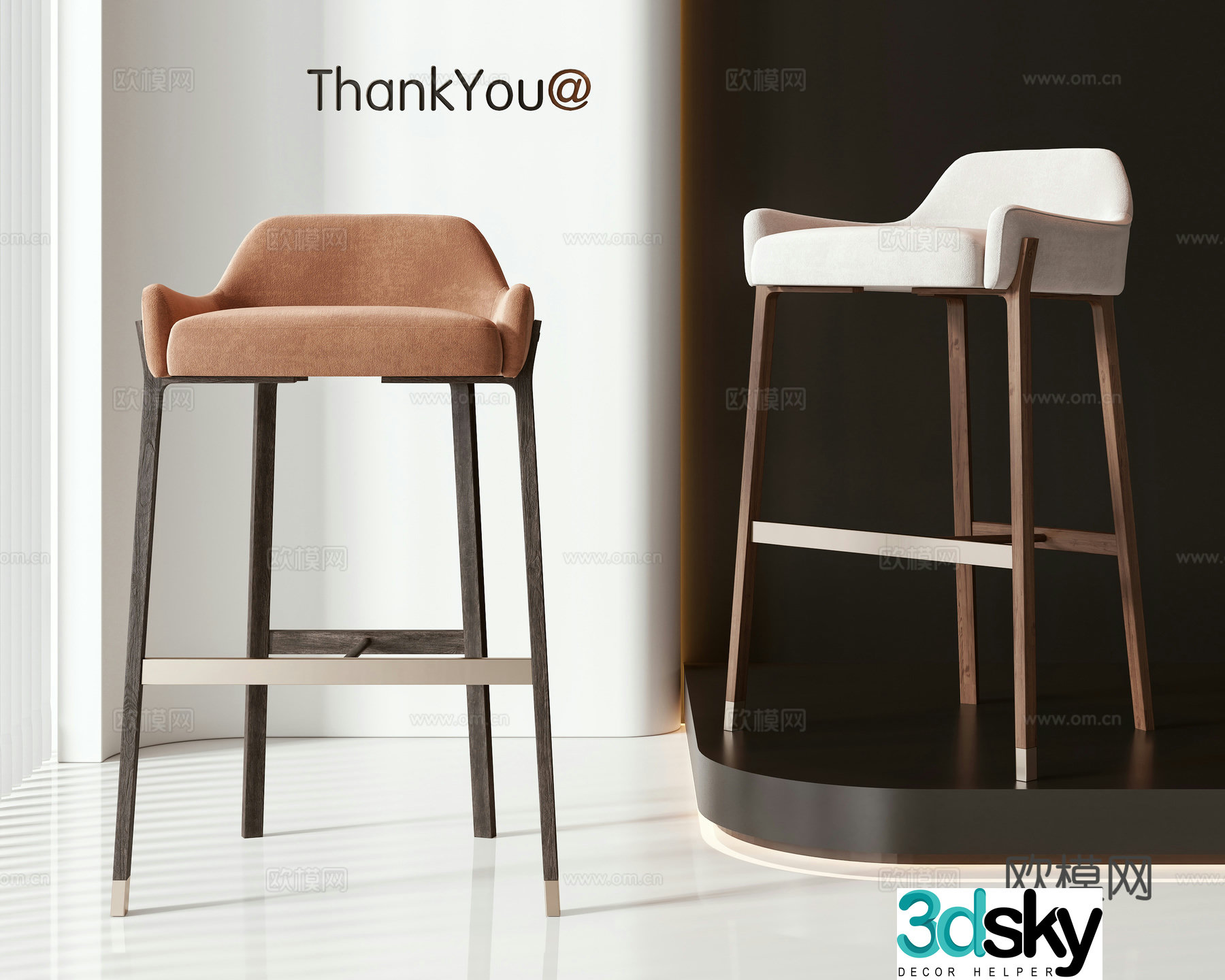 Modern bar chair 3d model