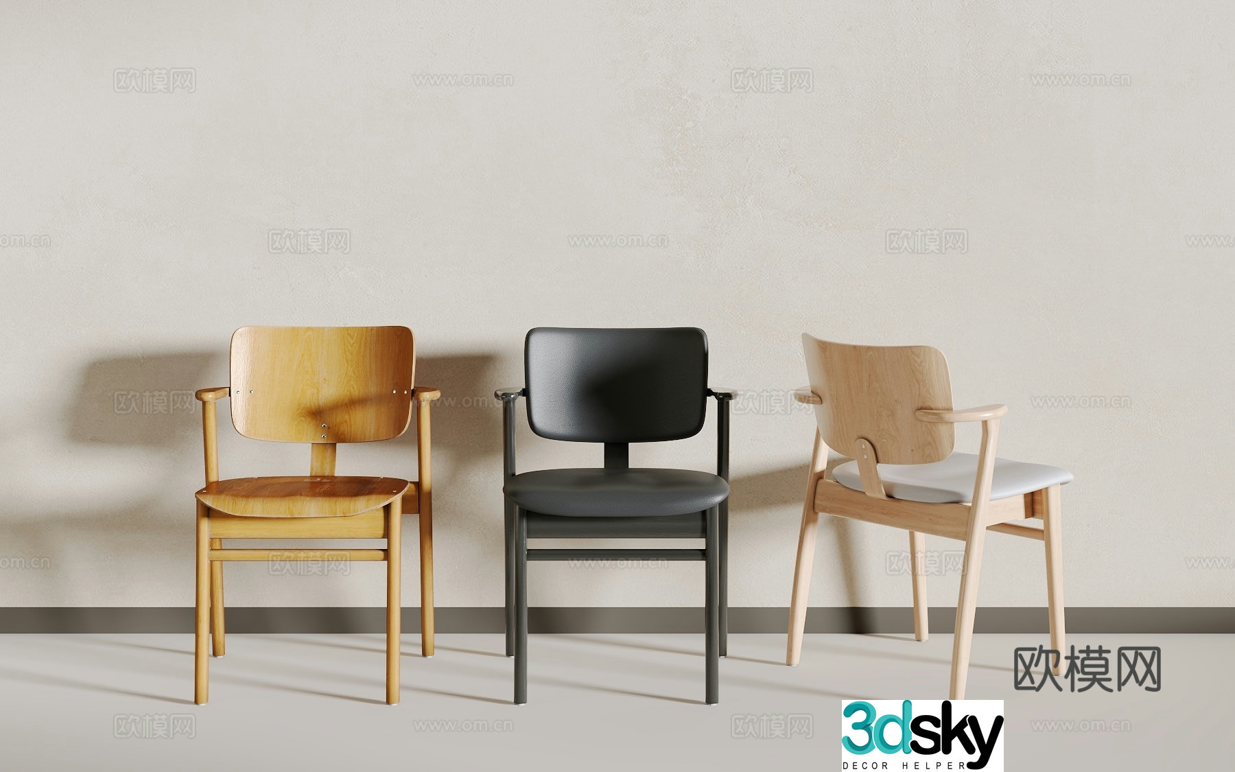 Modern dining chair 3d model