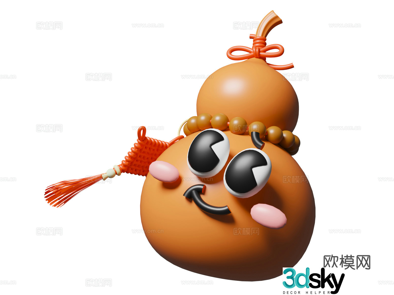 Dragon Boat Festival cartoon style wine gourd gourd dragon boat festival festival food 3d model