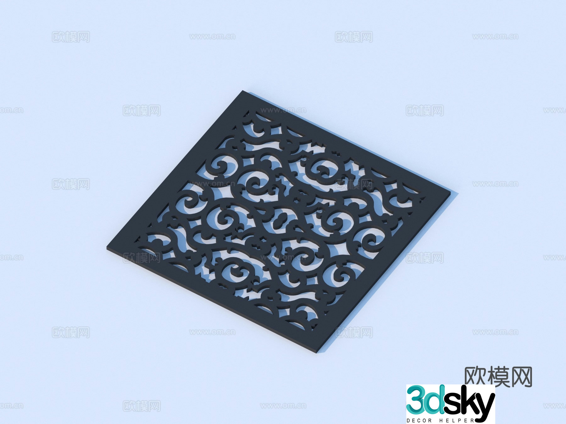 Carved window Grating window Hollow window Relief Wood carving 3D model