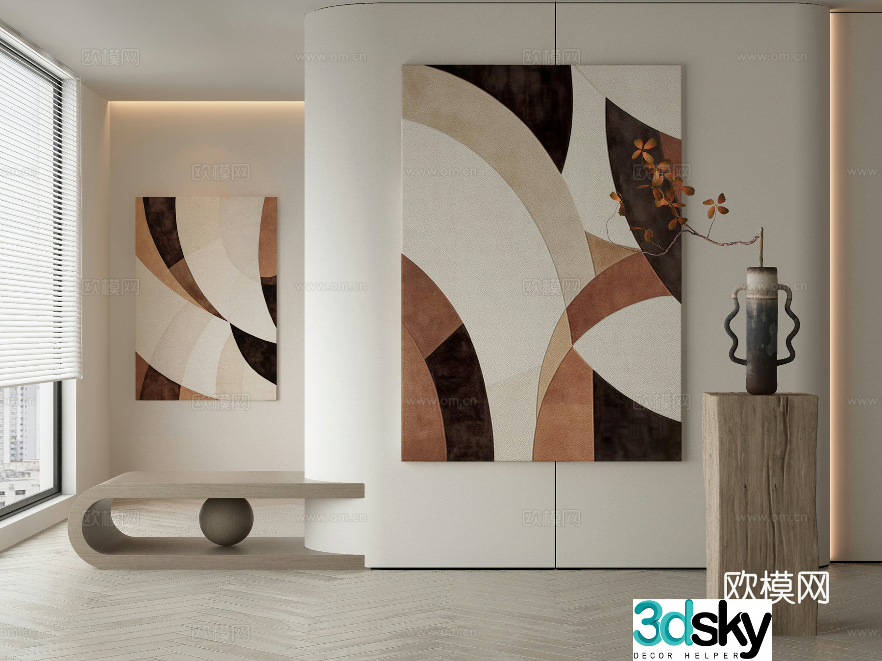 Modern Wasabi Hanging Painting Oil Painting 3D Model