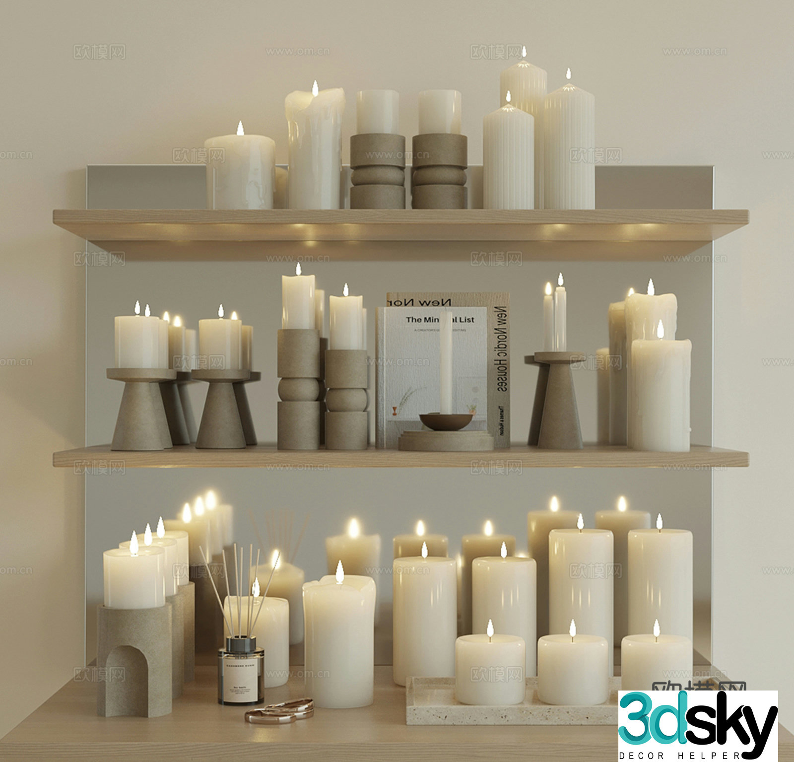 Modern candle 3d model