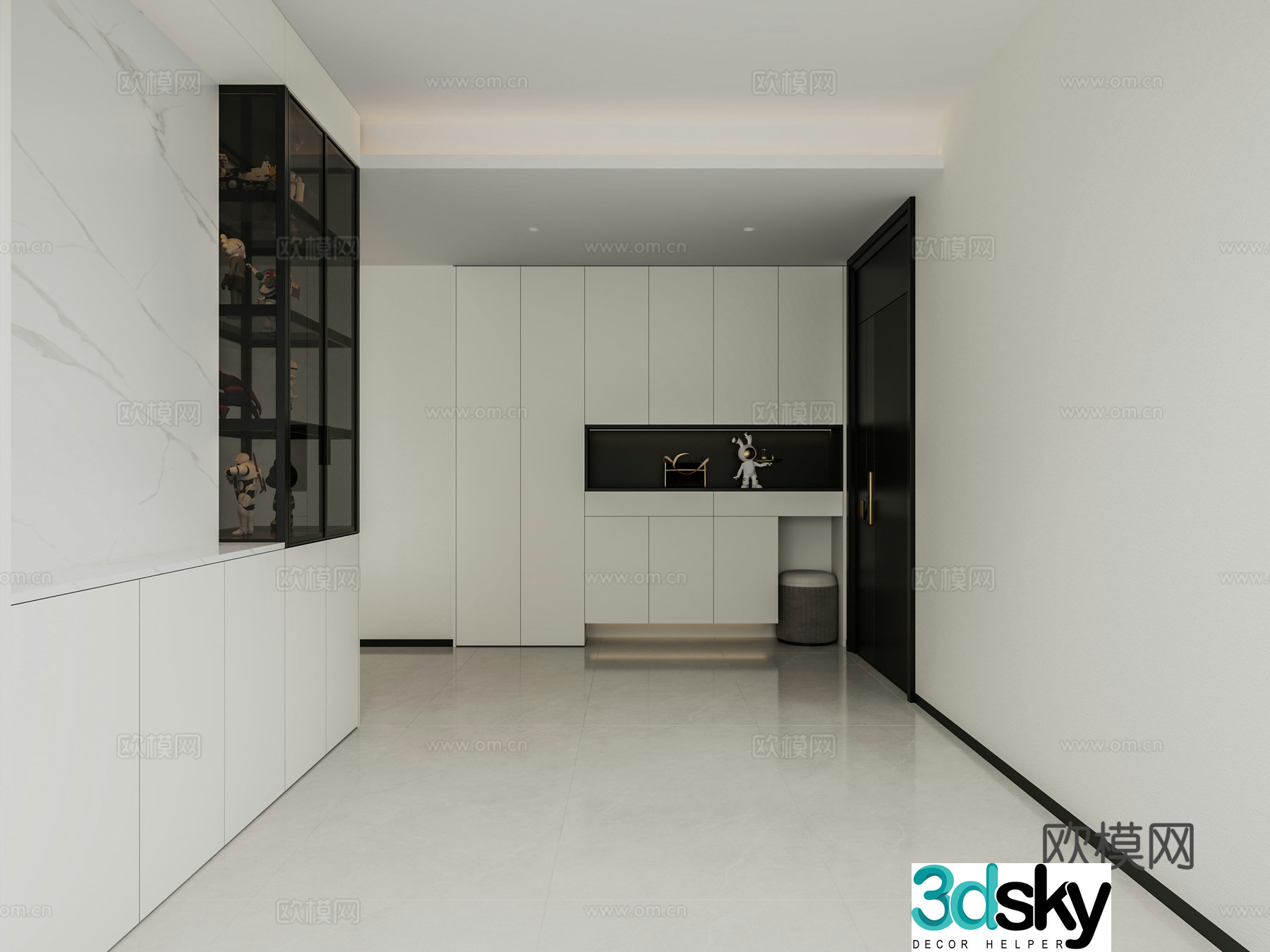 3D model of home entrance shoe cabinet
