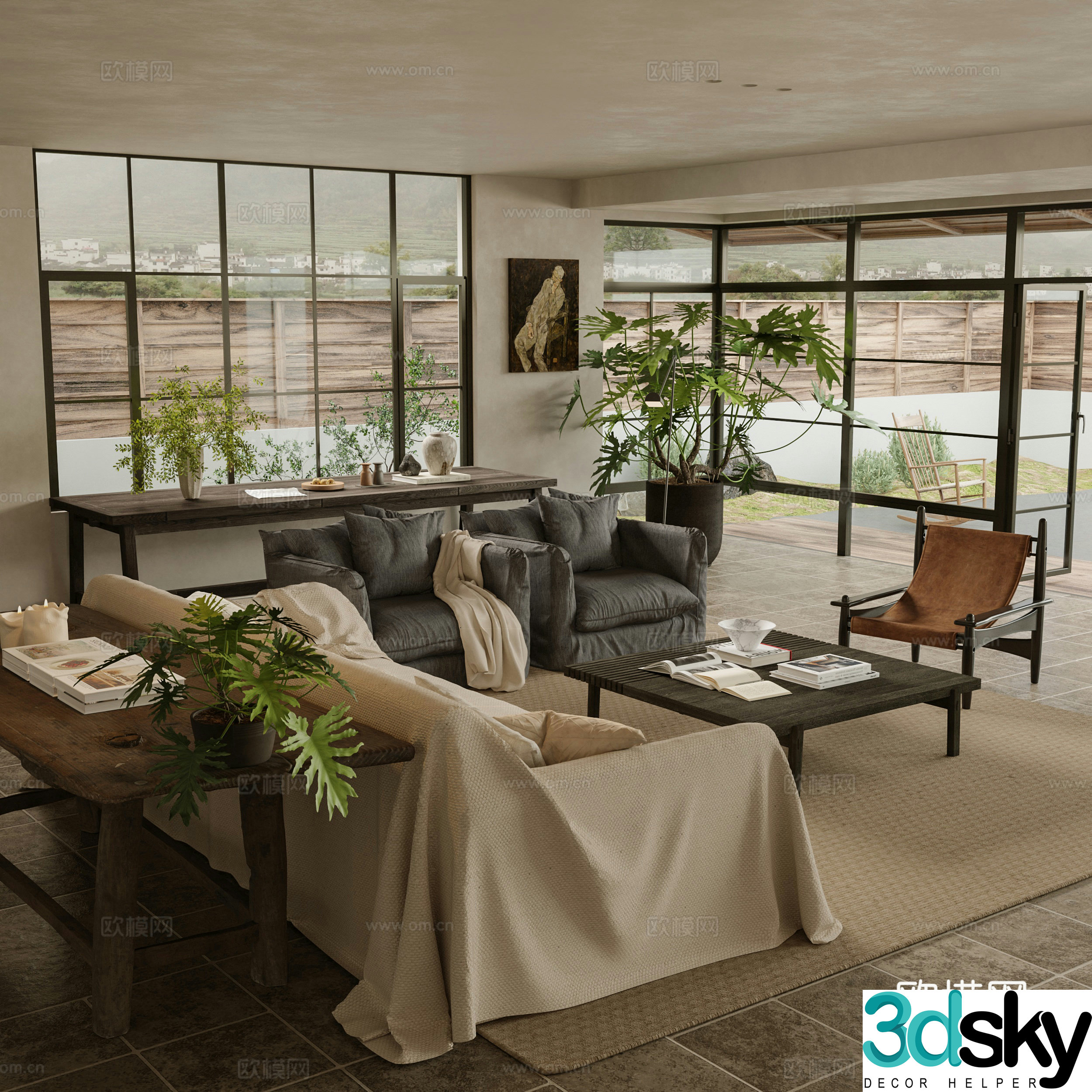 3D model of Wasabi Middle Style B&B Living Room