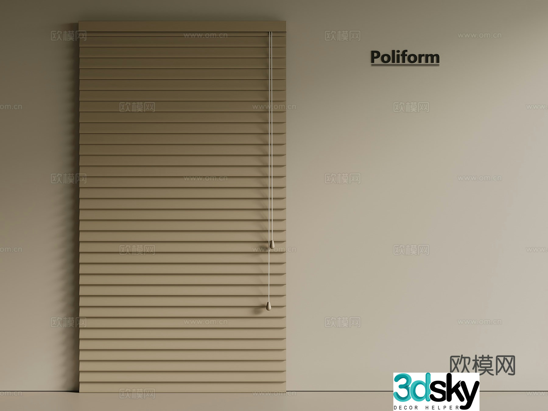 Italian light luxury venetian blind 3d model