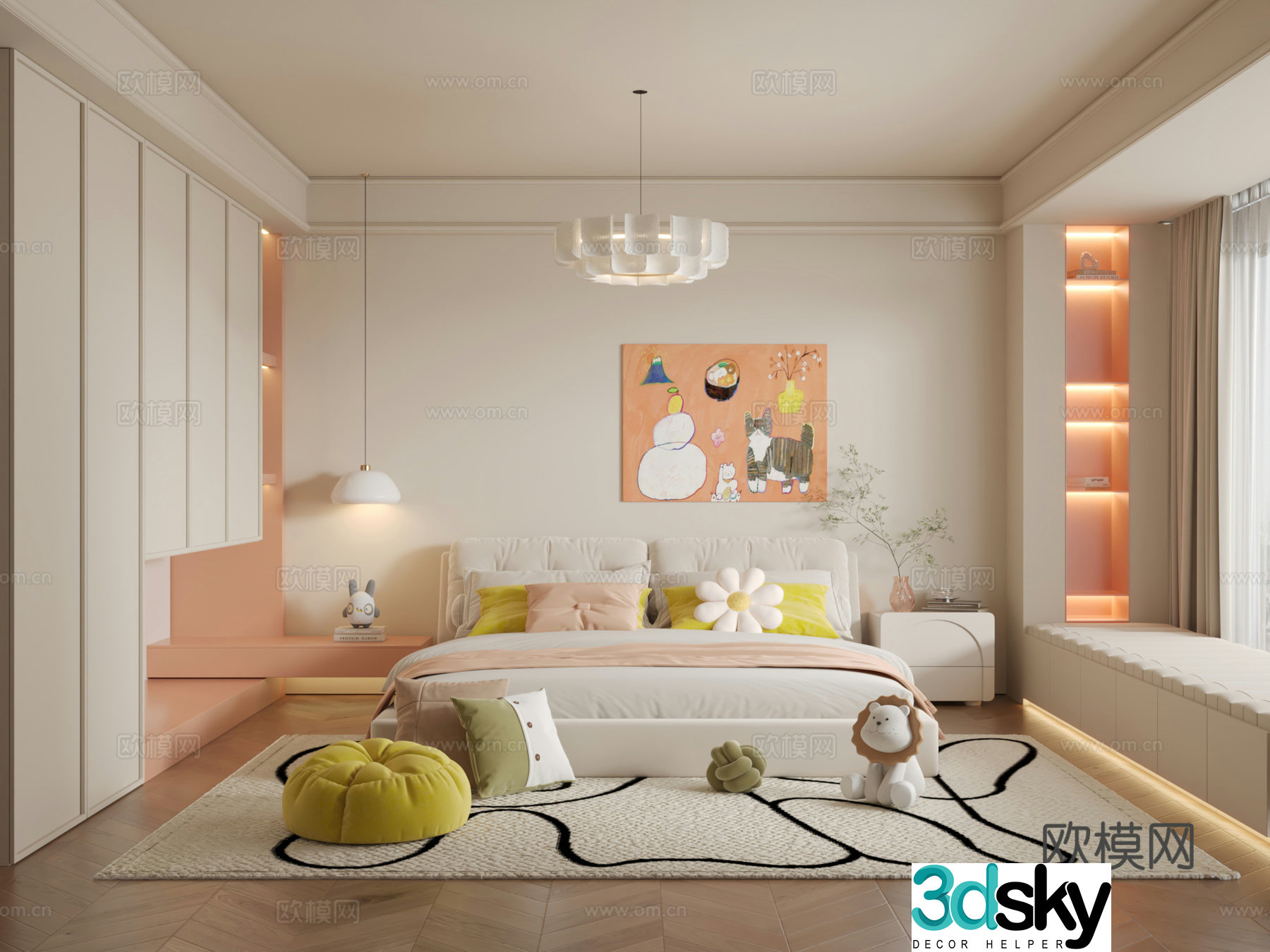 Modern children’s room 3d model