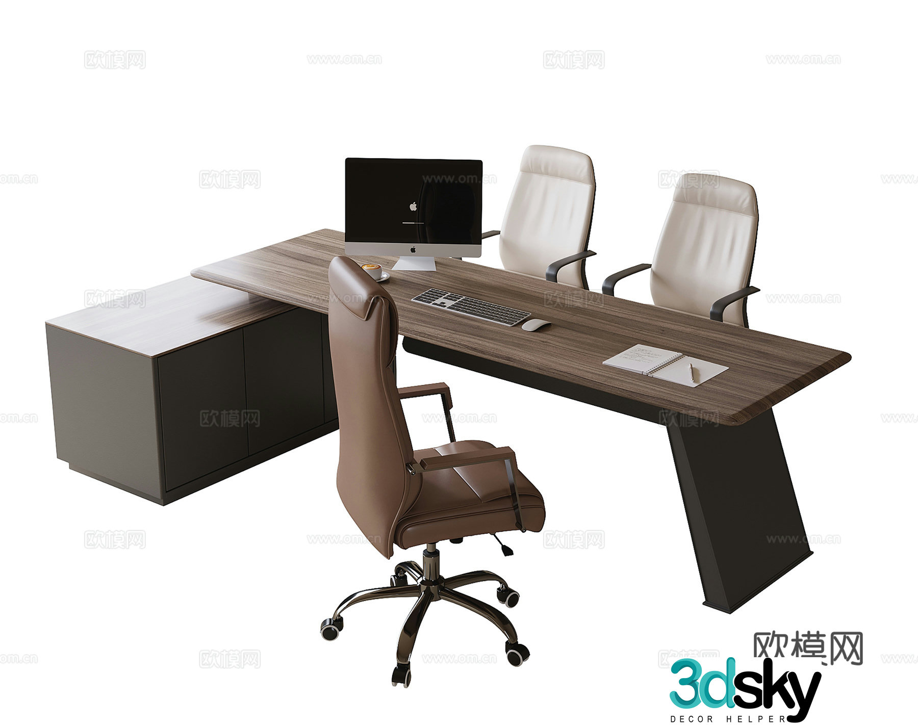 Modern boss office desk chair office chair table desk chair 3d model